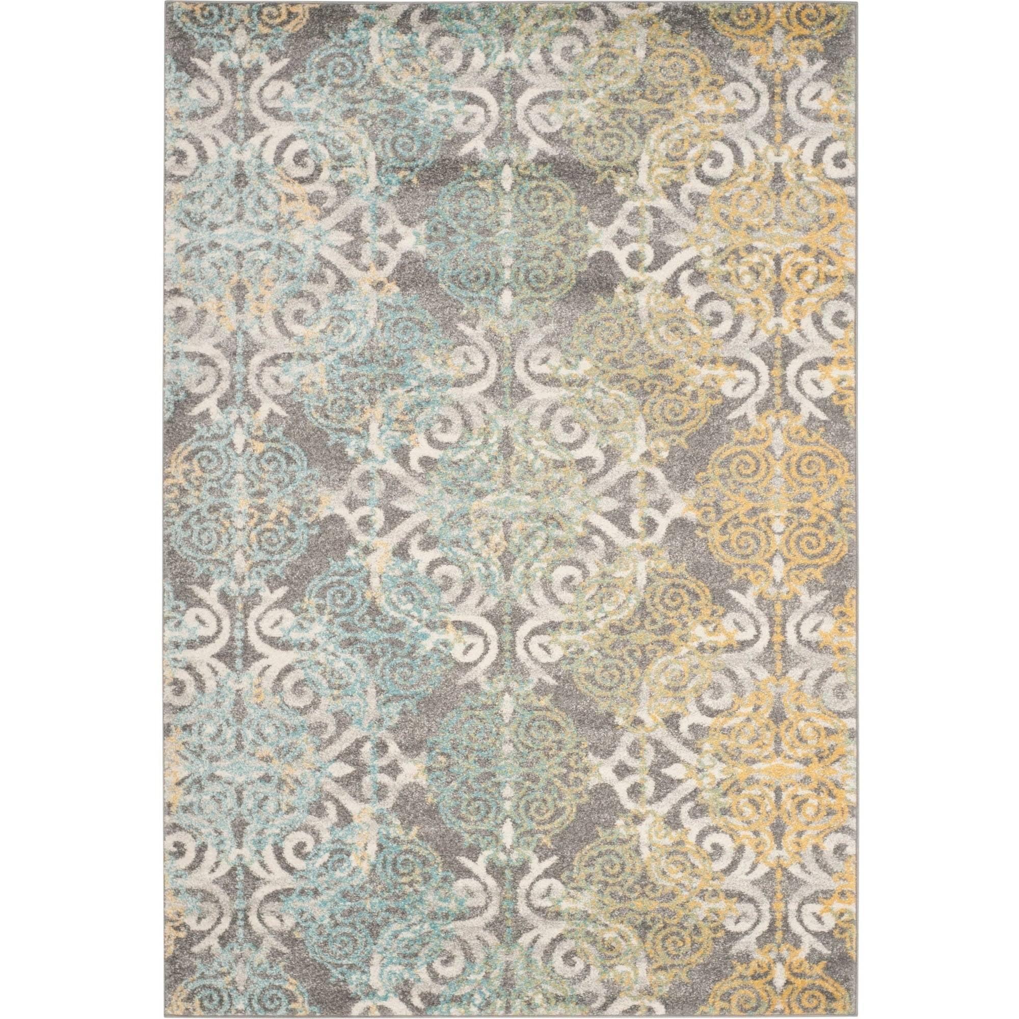 Evoke EVK230 Power Loomed Area Rug - Grey/Ivory - 4'x6' - Safavieh.