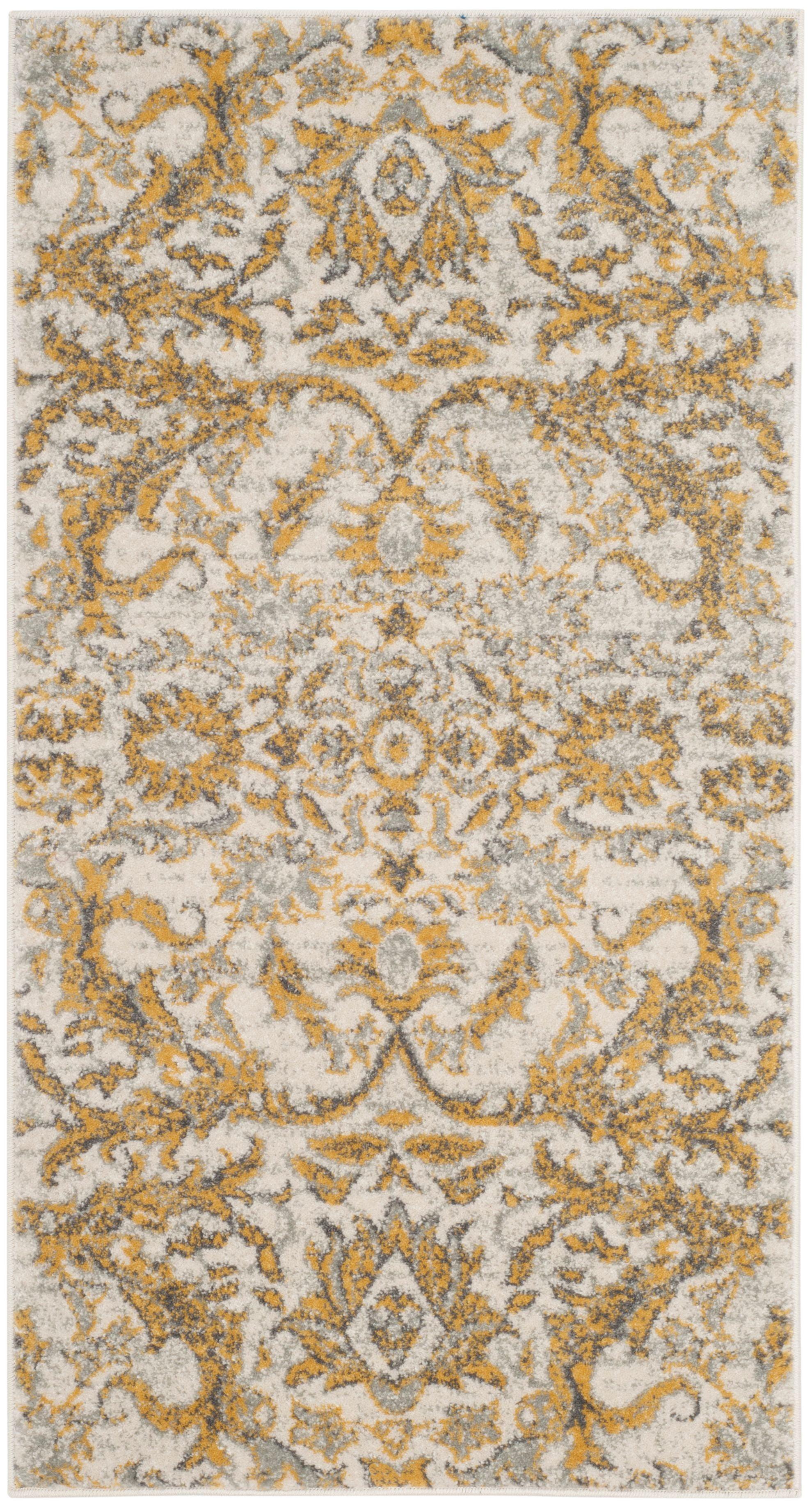 Evoke EVK238 Power Loomed Accent Rug - Ivory/Gold - 2'2"x4' - Safavieh.