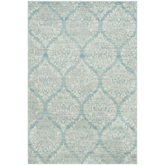 SAFAVIEH Evoke Lagrange Geometric Area Rug, Light Blue/Ivory, 4' x 6'