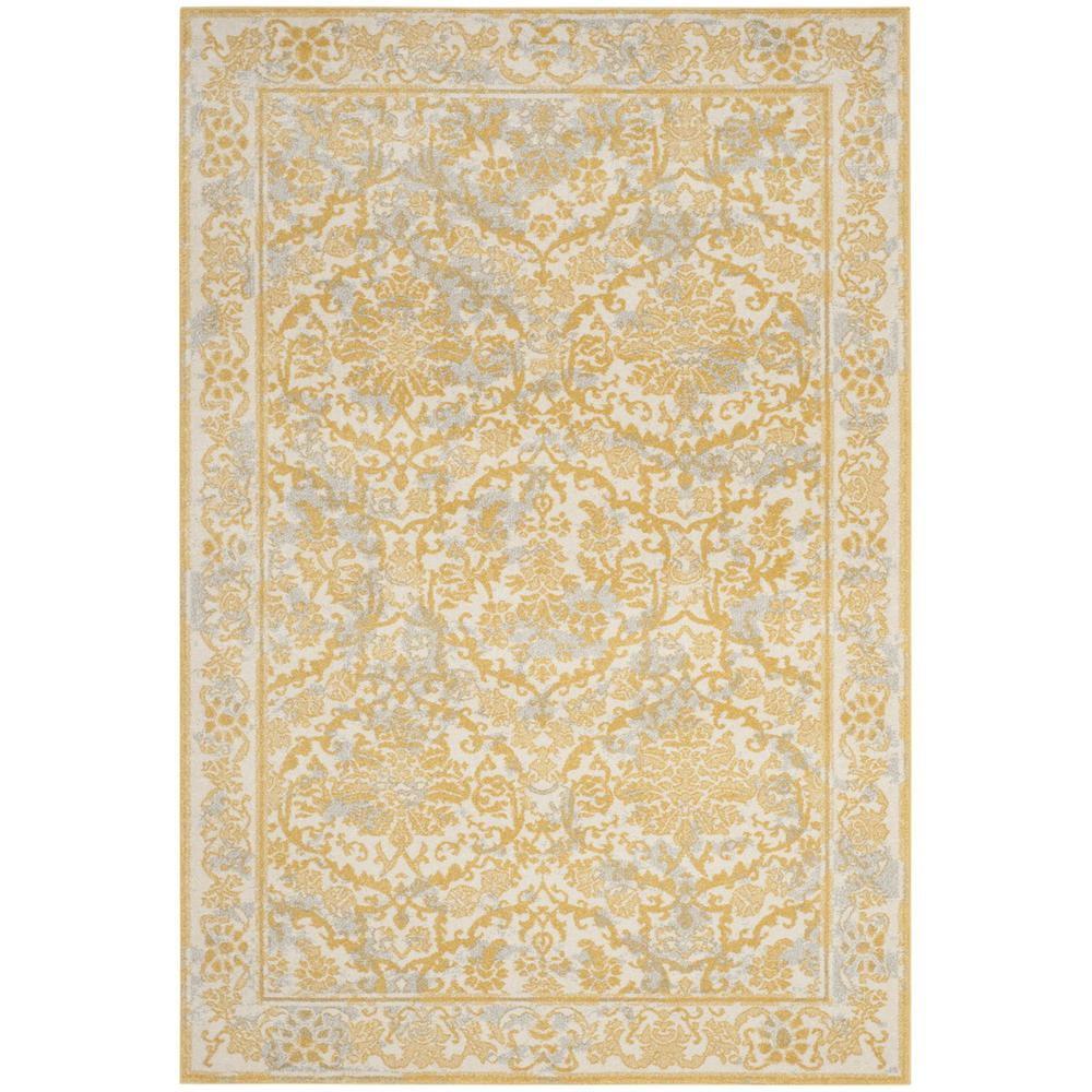 Evoke EVK242 Power Loomed Area Rug - Ivory/Gold - 6'7"x9' - Safavieh.