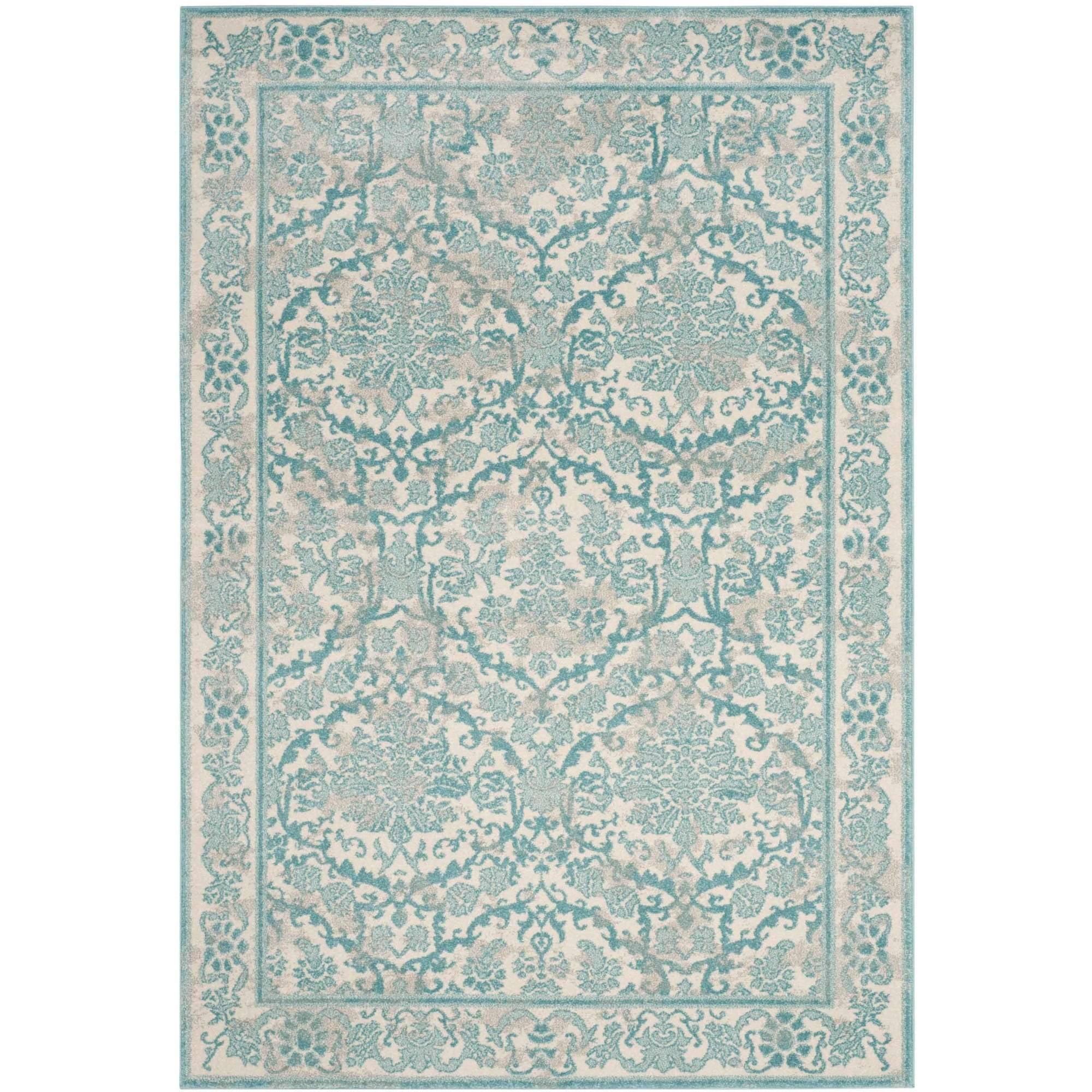 Evoke EVK242 Power Loomed Indoor Area Rug - Ivory/Light Blue - 5'3"x7'6" - Safavieh