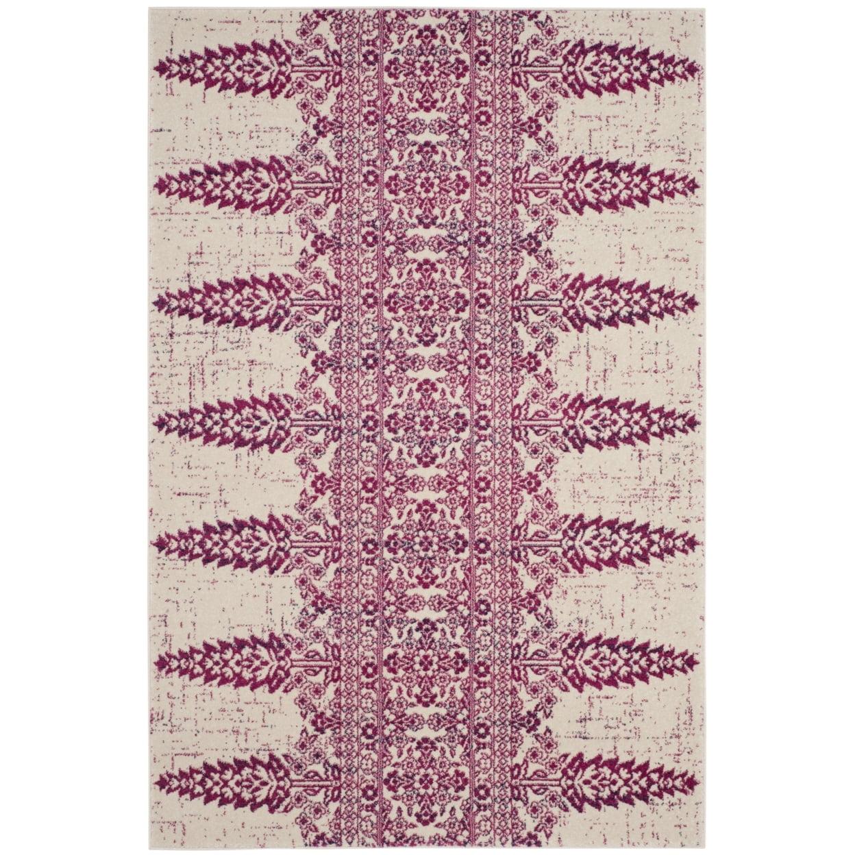 SAFAVIEH Evoke Maximillian Southwestern Area Rug, Ivory/Fuchsia, 4' x 6'