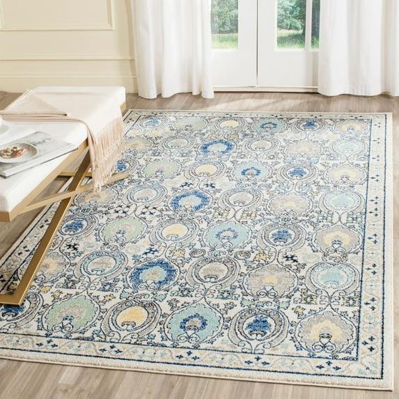 Evoke EVK251 Power Loomed Area Rug - Ivory/Grey - 6'7"x9' - Safavieh.