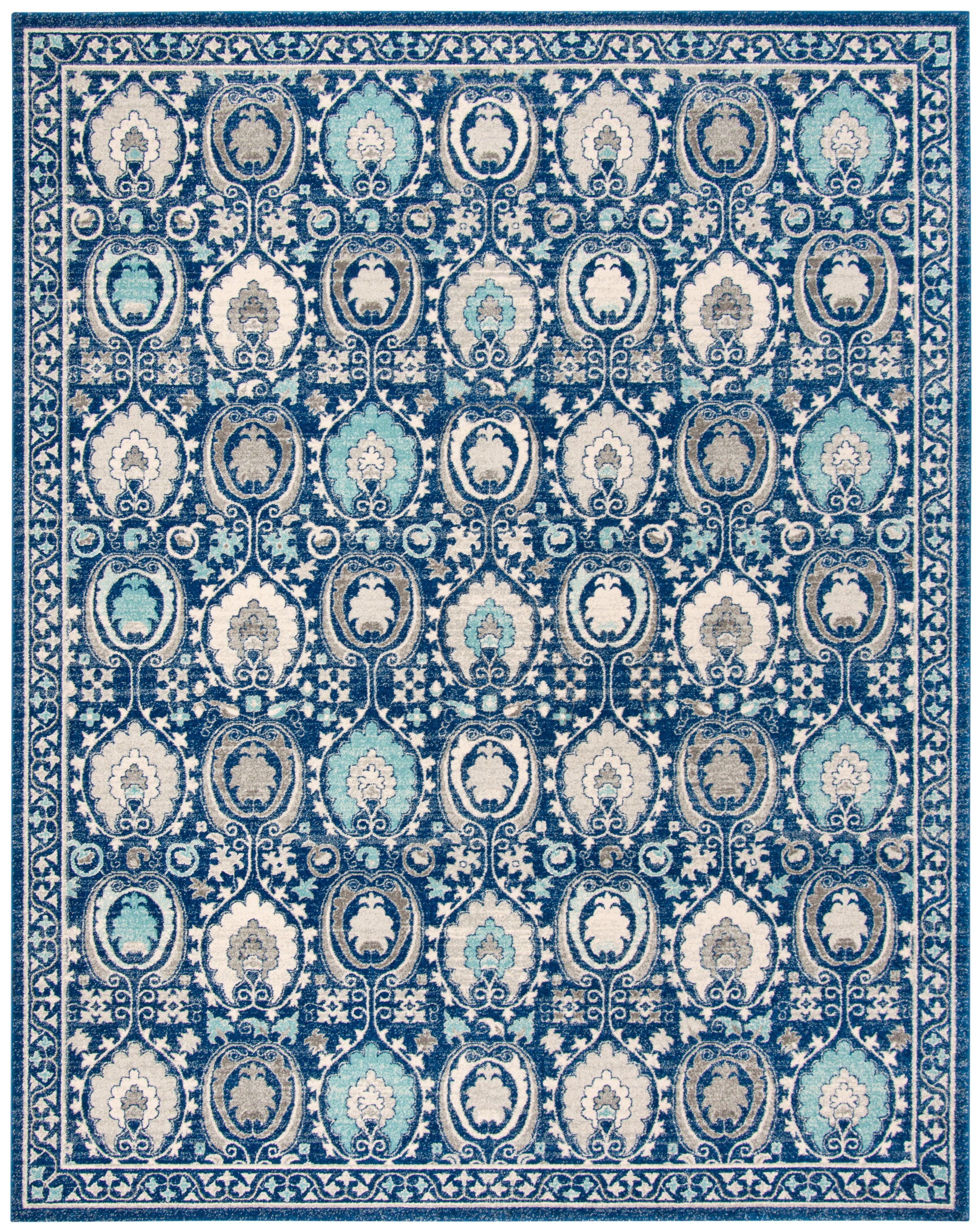 Evoke EVK251 Power Loomed Area Rug - Blue/Ivory - 11'x15' - Safavieh.
