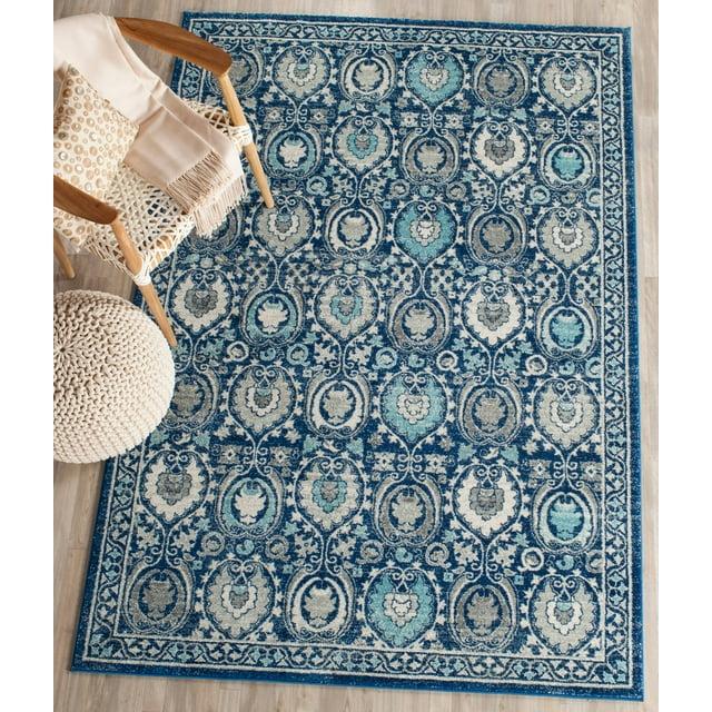 Evoke EVK251 Power Loomed Area Rug - Blue/Ivory - 11'x15' - Safavieh.