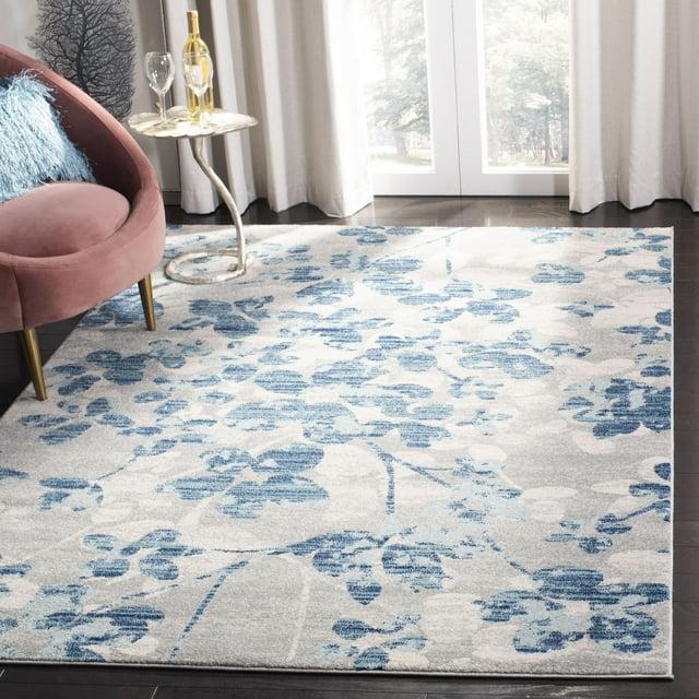 Evoke EVK236 Power Loomed Area Rug - Grey/Light Blue - 6'7"x9' - Safavieh.