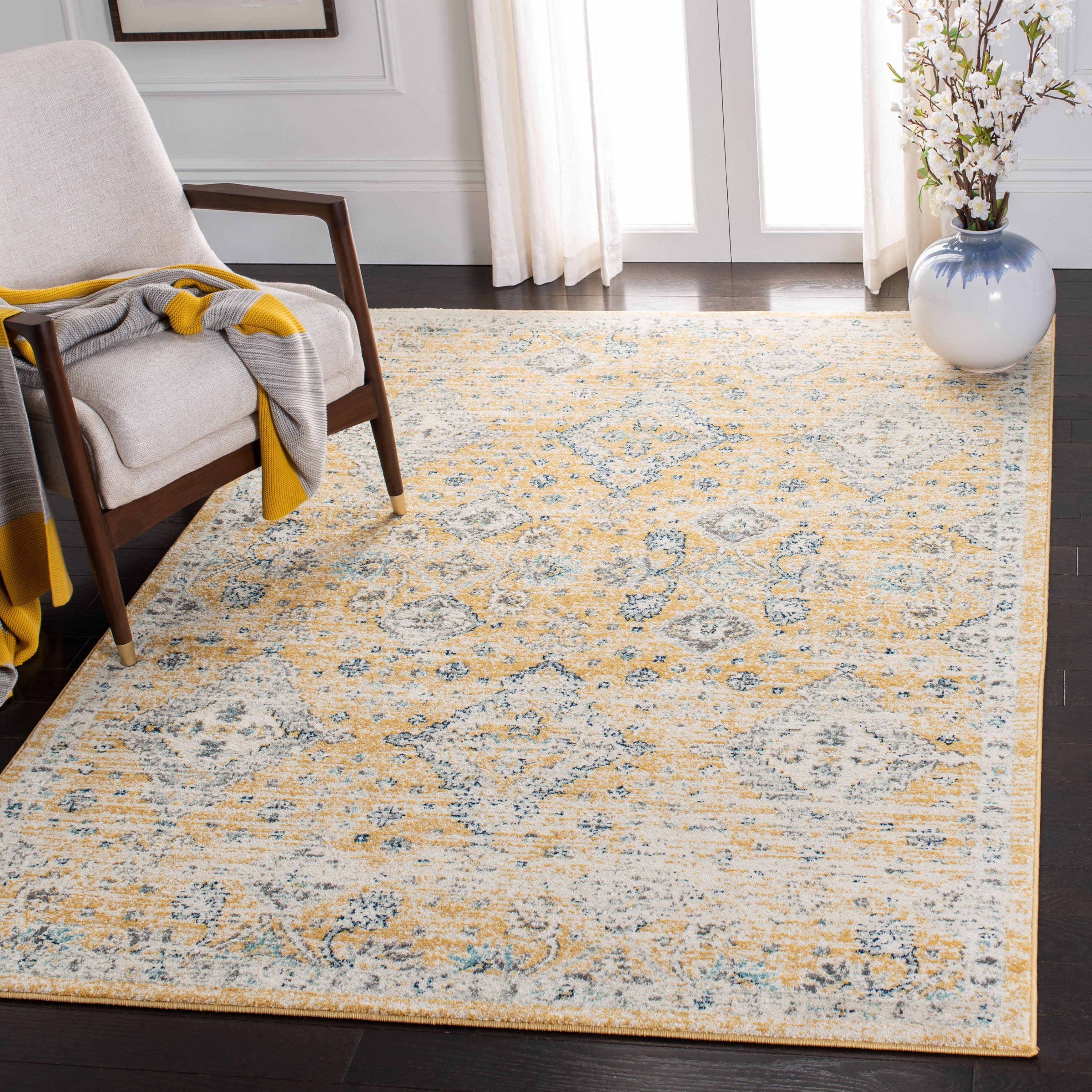 Evoke EVK224 Power Loomed Area Rug - Gold/Ivory - 5'3"x7'6" - Safavieh.
