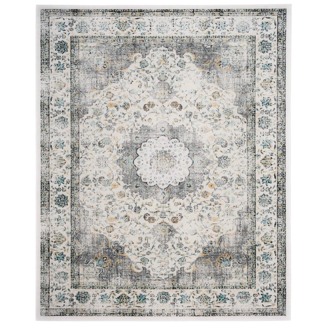 Evoke EVK220 Power Loomed Area Rug - Grey/Gold - 10'x14' - Safavieh.
