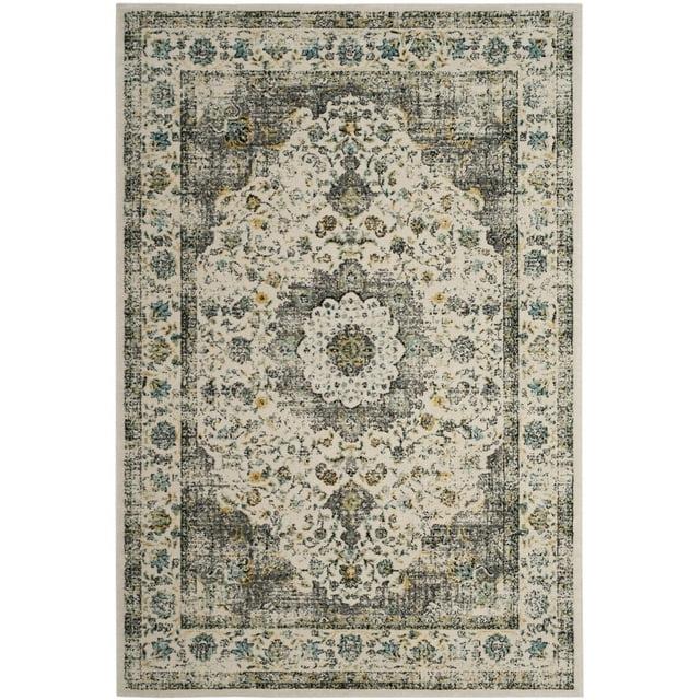 SAFAVIEH Evoke Teale Bordered Area Rug, Grey/Gold, 12' x 18'