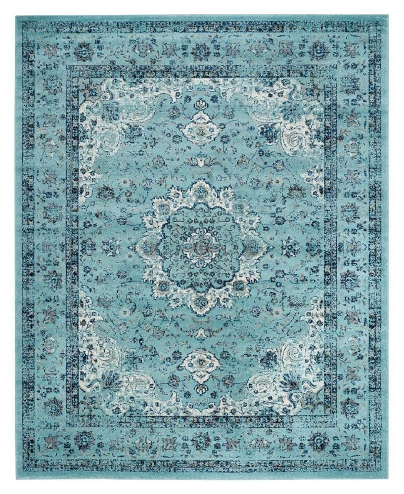 Evoke EVK220 Power Loomed Area Rug - Light Blue/Light Blue - 8'x10' - Safavieh.