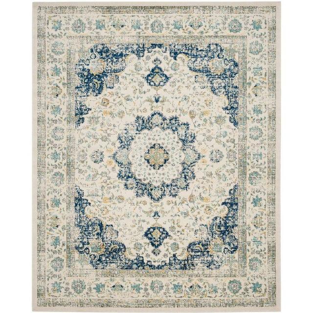 Evoke EVK220 Power Loomed Area Rug - Ivory/Blue - 8'x10' - Safavieh.