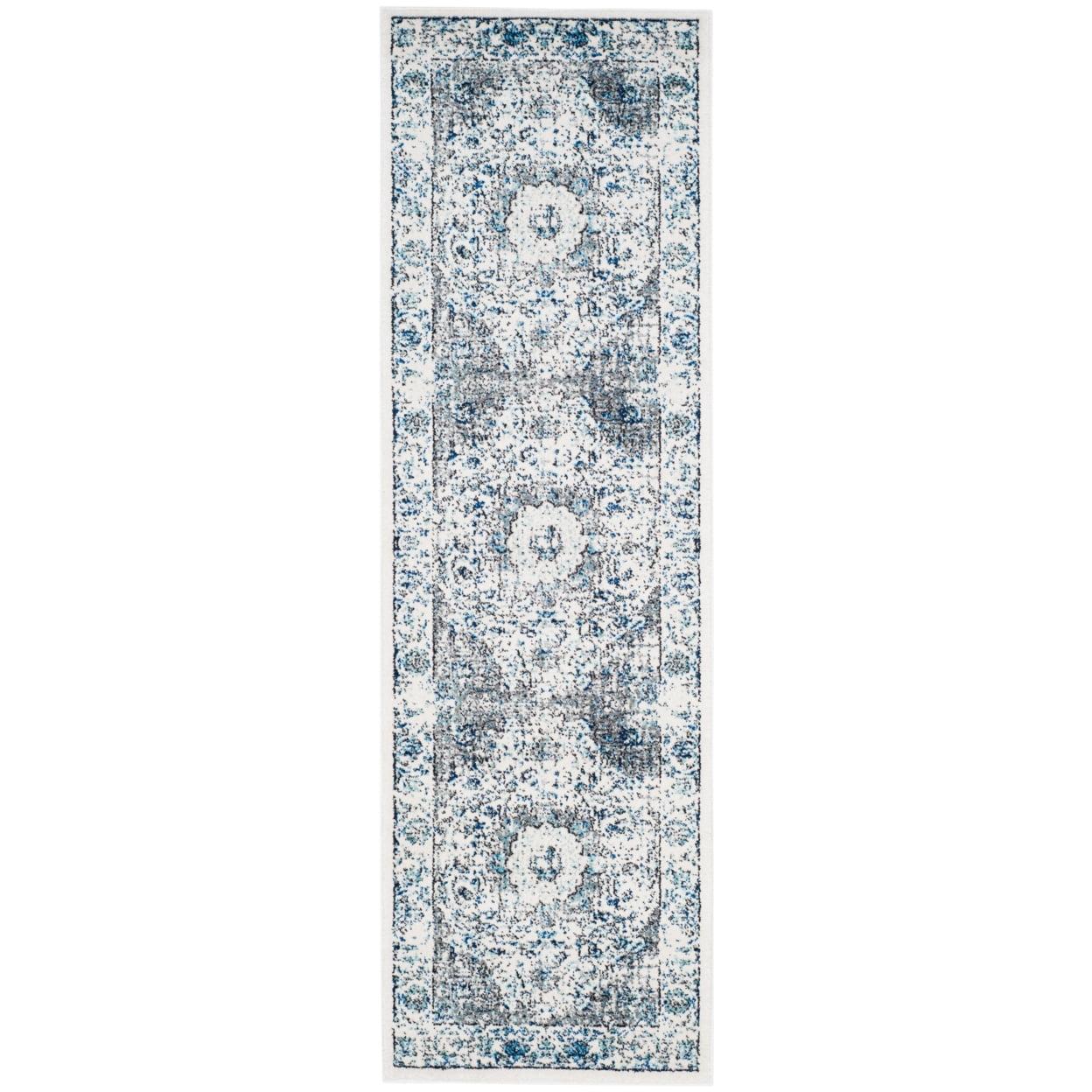 SAFAVIEH Isabella Zander Oriental Runner Rug, Light Grey/Cream, 2'2" x 11'