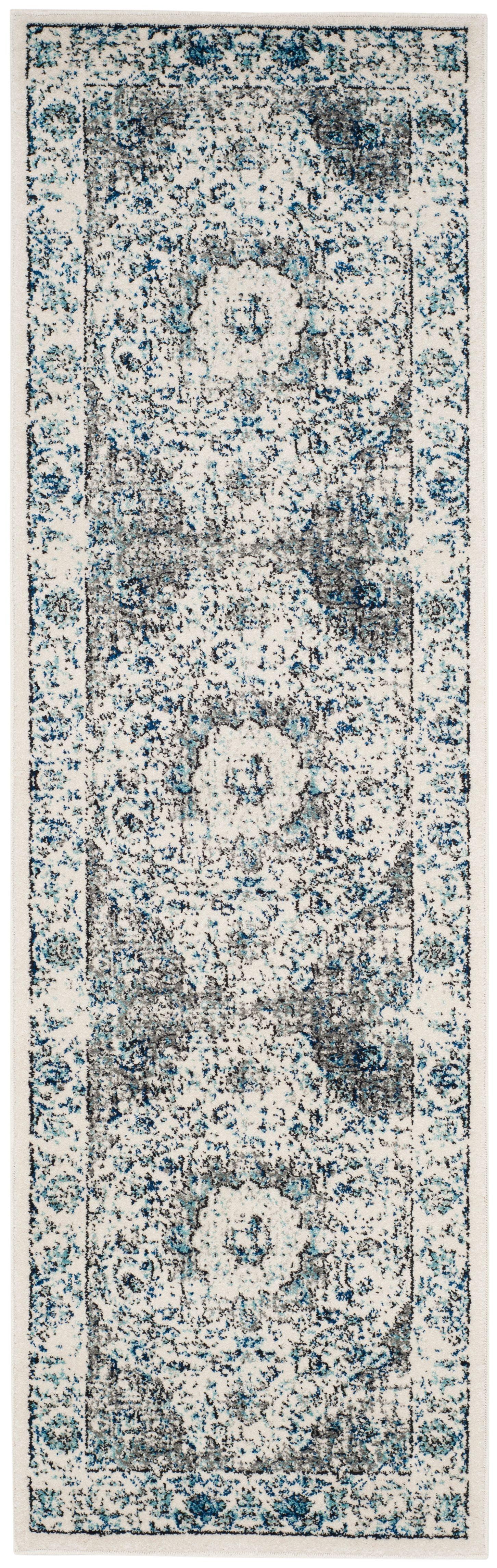 Reversible Hand-Knotted Elegance Runner Rug in Grey/Ivory - 2'2" X 21'