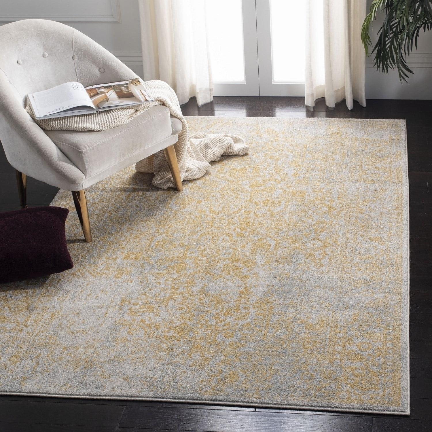 Ivory Elegance 4' x 6' Hand-Knotted Square Synthetic Area Rug