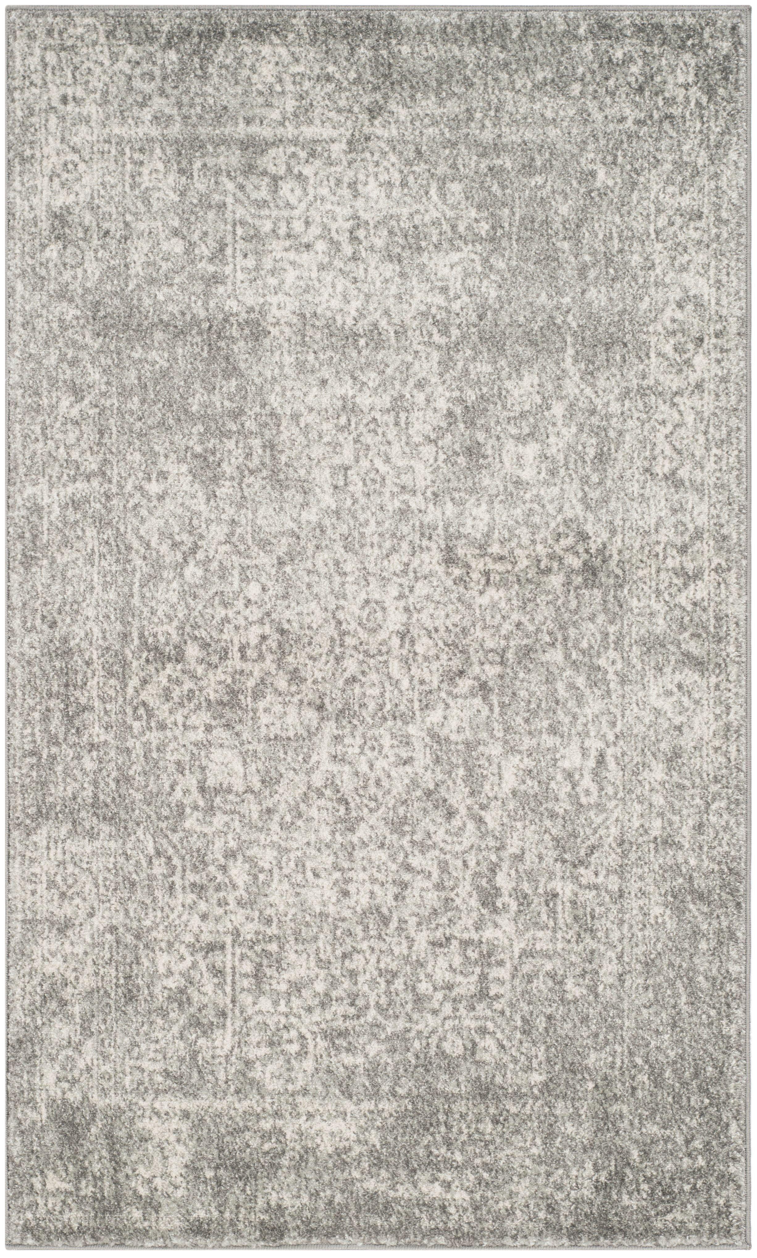 Evoke Silver Ivory 36" Square Transitional Non-Shedding Accent Rug