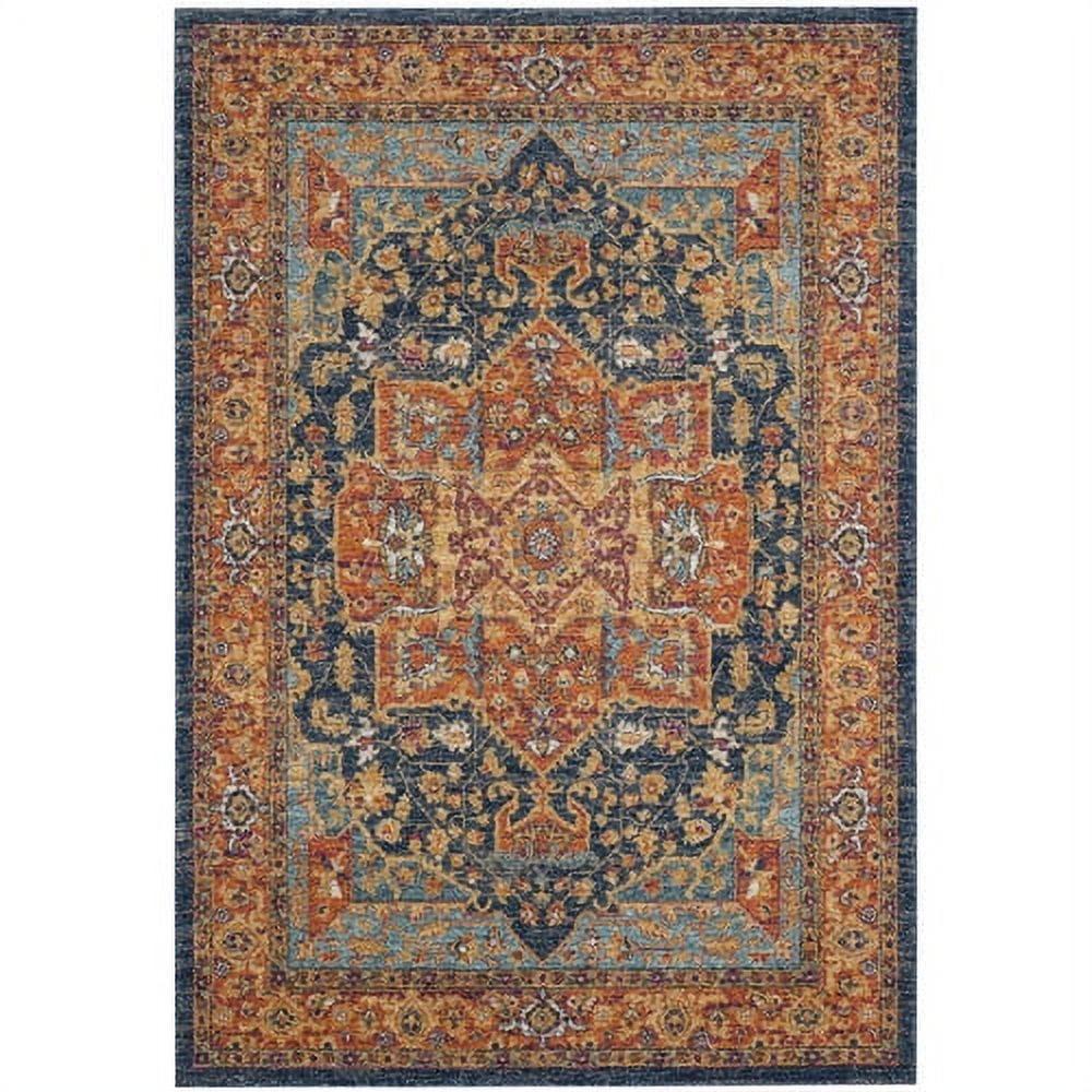 Evoke EVK275 Power Loomed Indoor Accent Rug - Blue/Orange - 2'2"x4' - Safavieh