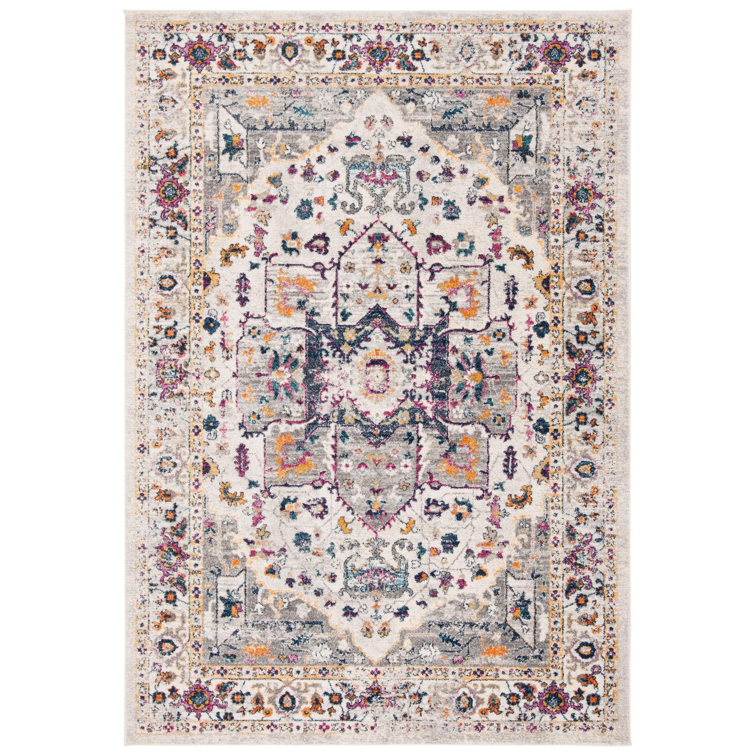 Evoke EVK275 Power Loomed Indoor Area Rug - Ivory/Grey - 5'3"x7'6" - Safavieh
