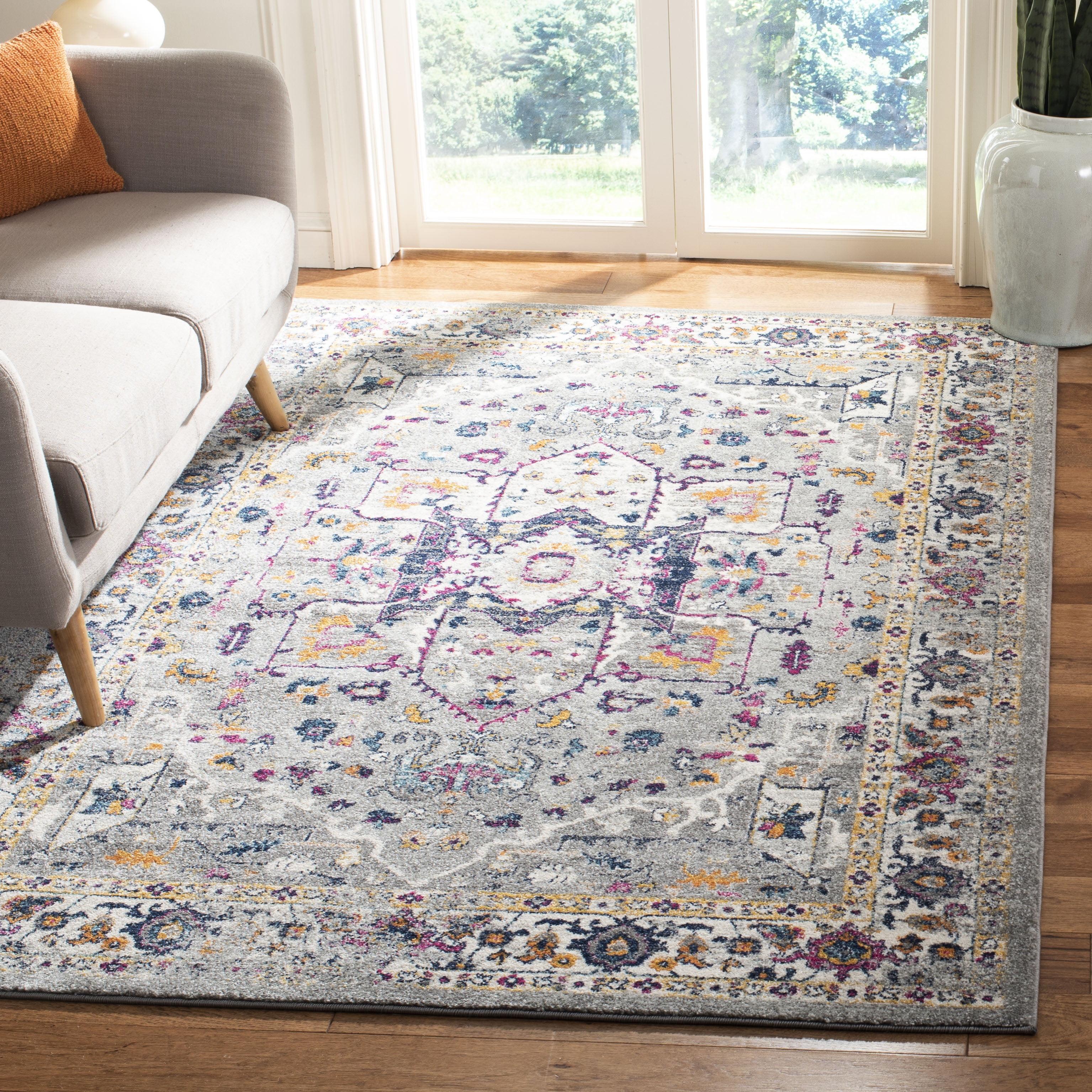 SAFAVIEH Evoke Westley Traditional Floral Area Rug, Grey, 4' x 6'