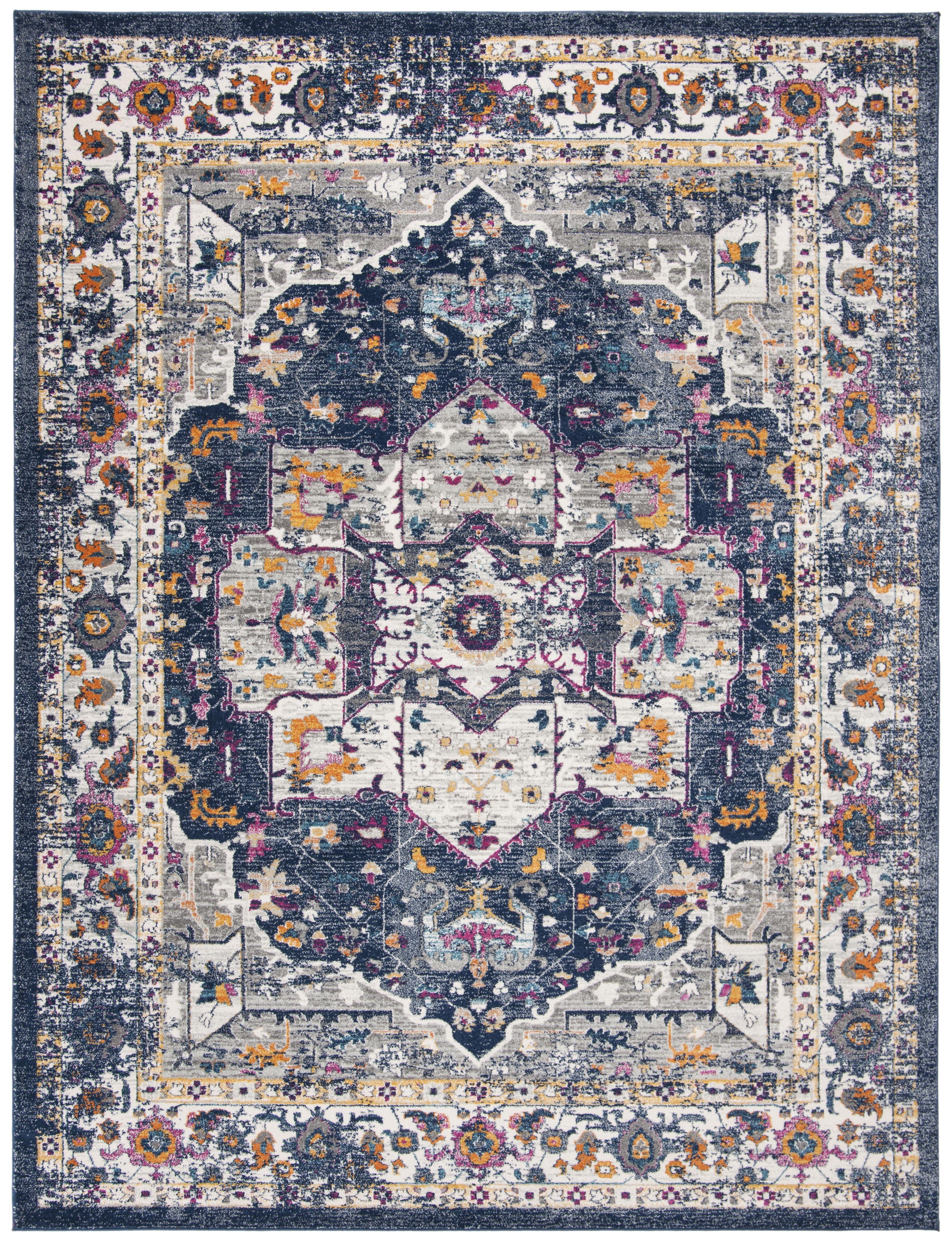 Evoke EVK275 Power Loomed Indoor Area Rug - Navy/Grey - 9'x12' - Safavieh