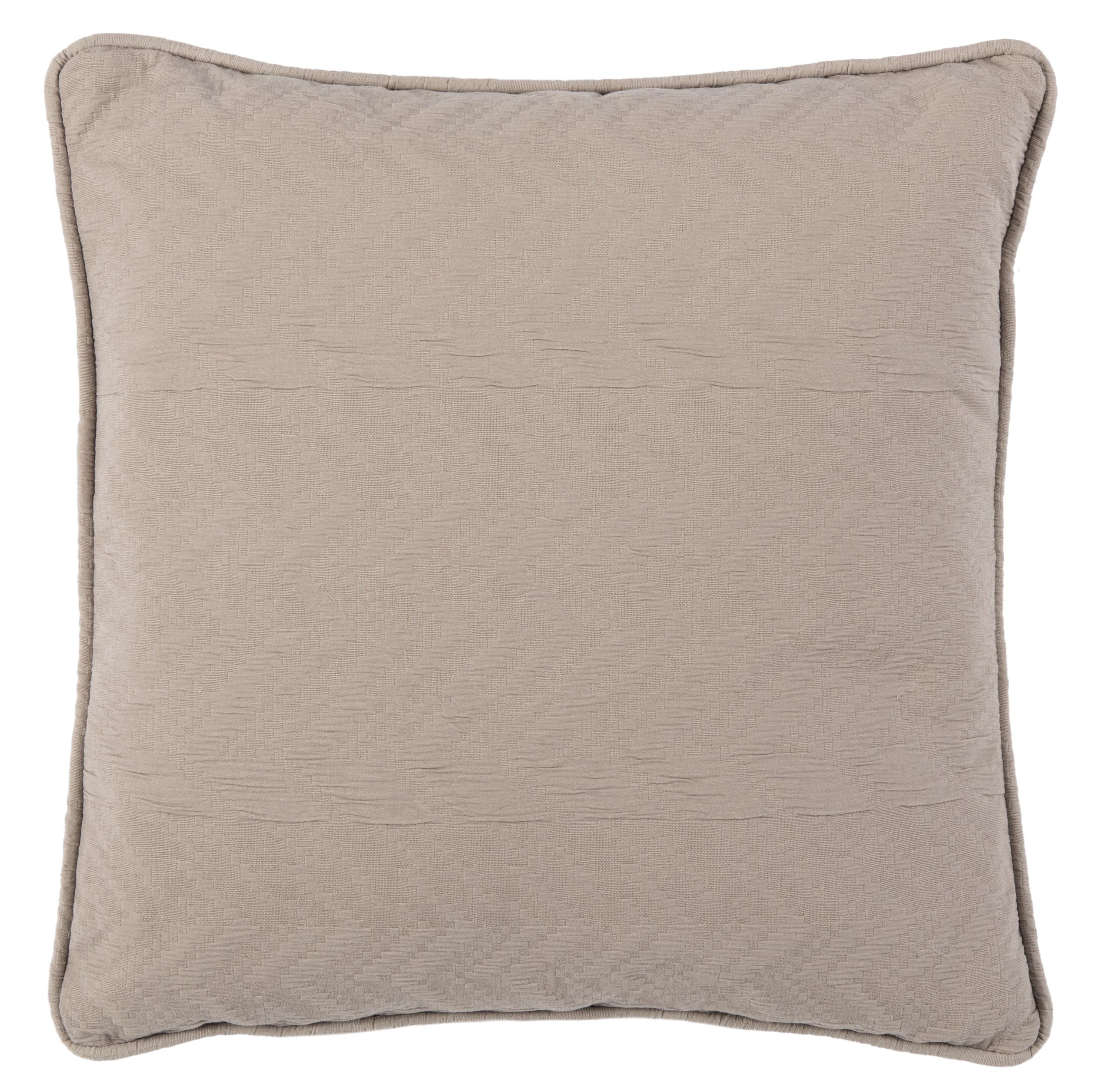 Faina 19'' Square Grey Cotton Reversible Throw Pillow