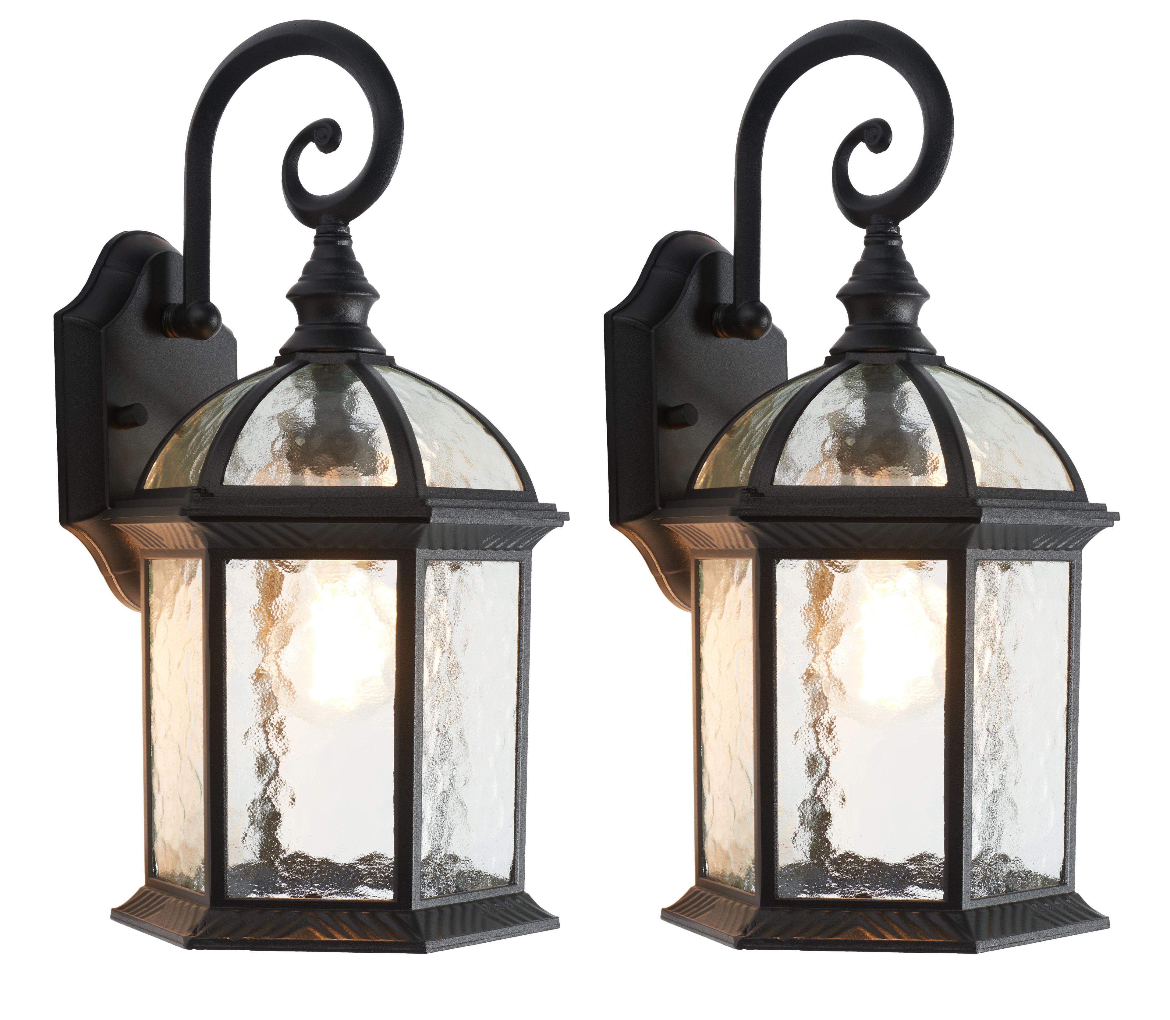 Falyn Black Steel Victorian Outdoor Wall Sconce Set