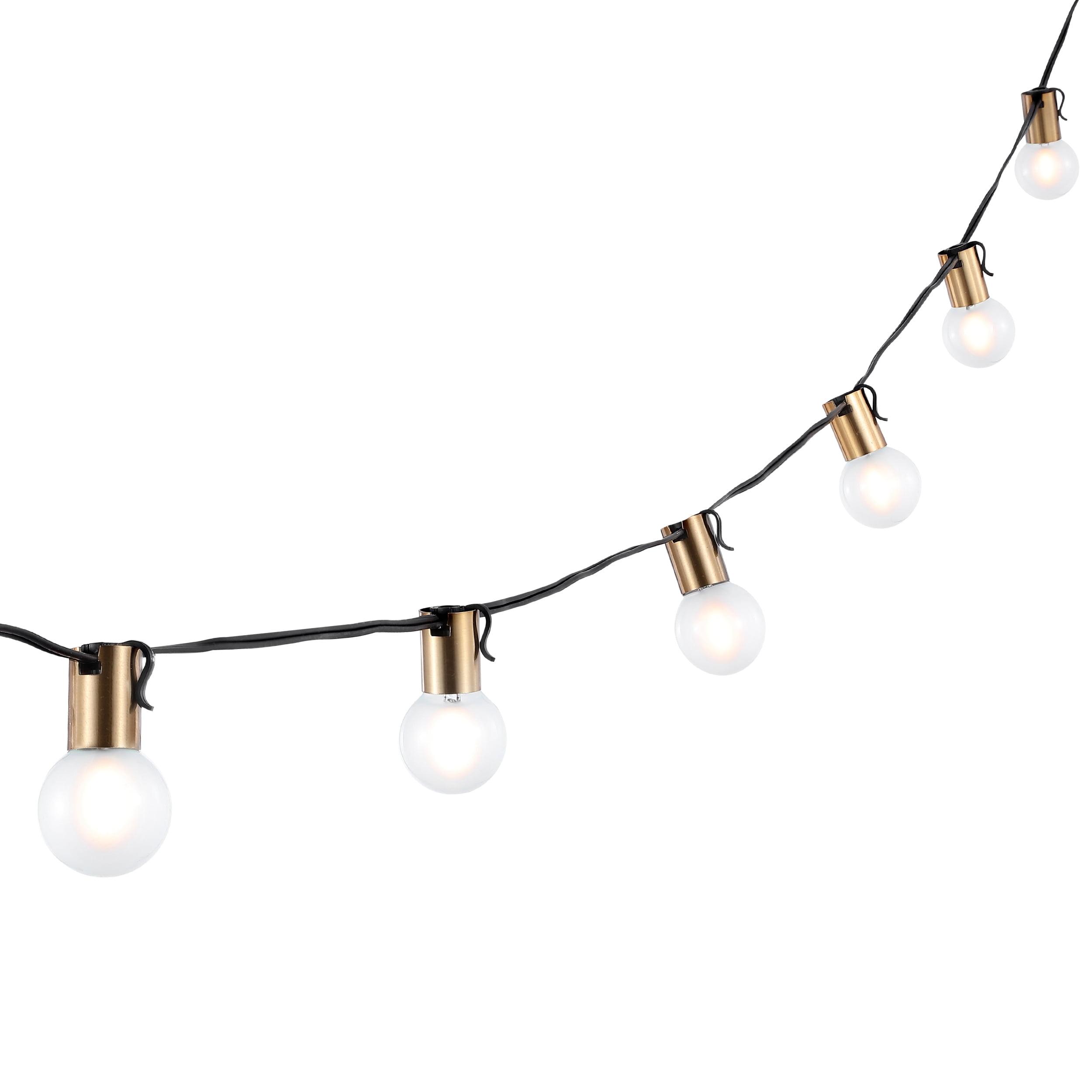 Farrynn 10-Light Brass and Black LED Outdoor String Lights