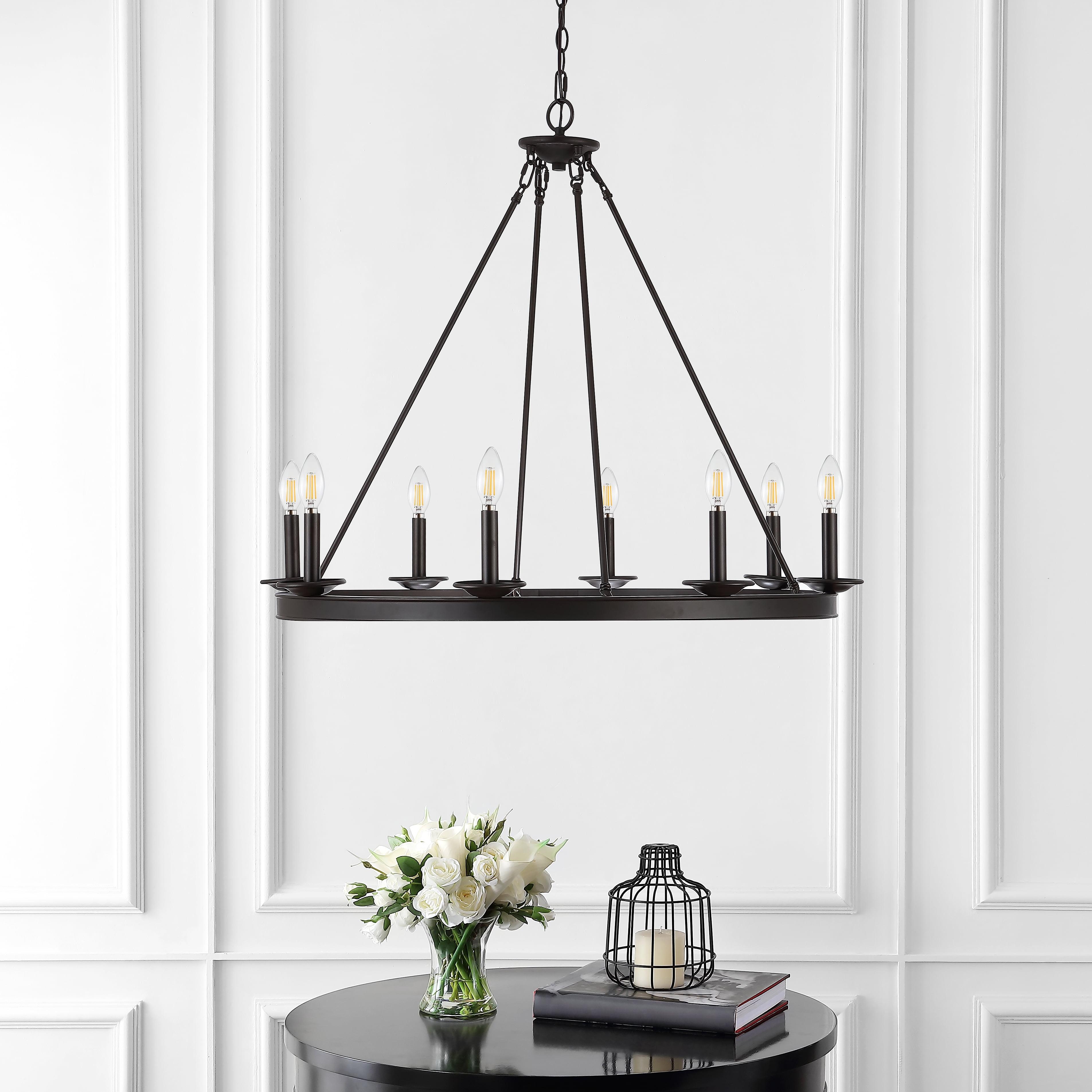 Natal 8 - Light Dimmable Wagon Wheel Chandelier