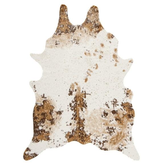 Faux Cowhide FCH207 Power Loomed Indoor Area Rug - Beige/Dark Brown - 6'x8' - Safavieh