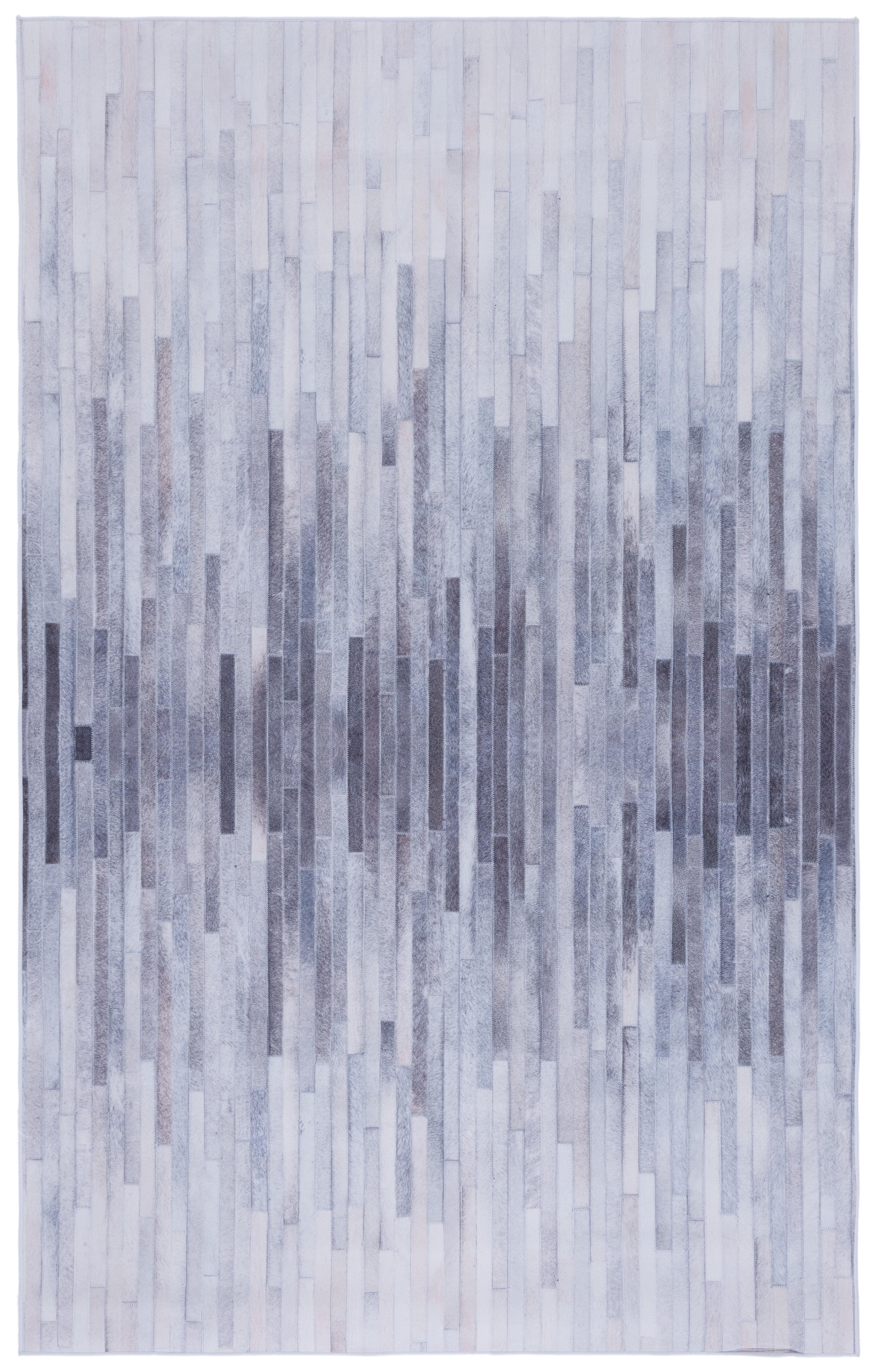 Faux Hide FAH510 Power Loomed Machine Washable Area Rug - Ivory/Light Grey - 5'x8' - Safavieh.