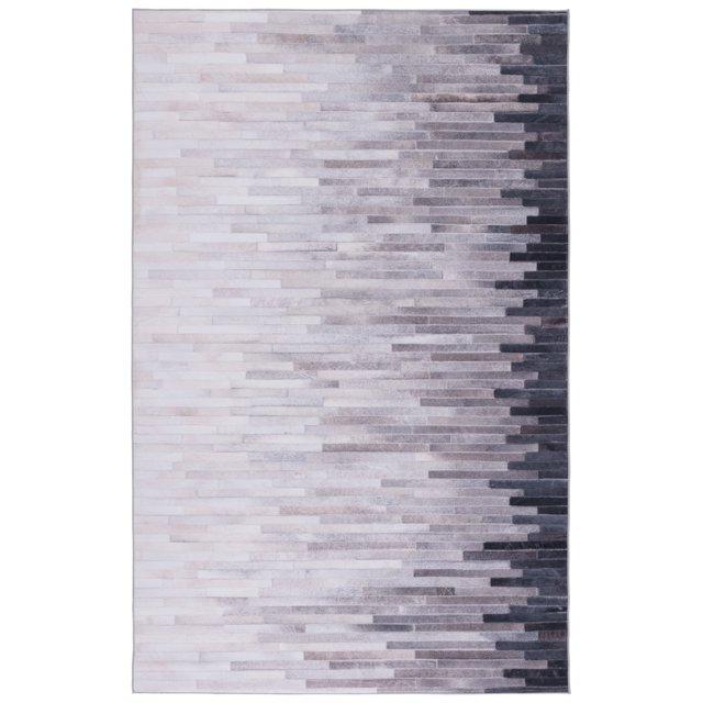 Faux Hide FAH514 Power Loomed Machine Washable Area Rug - Ivory/Grey - 6'x9' - Safavieh.