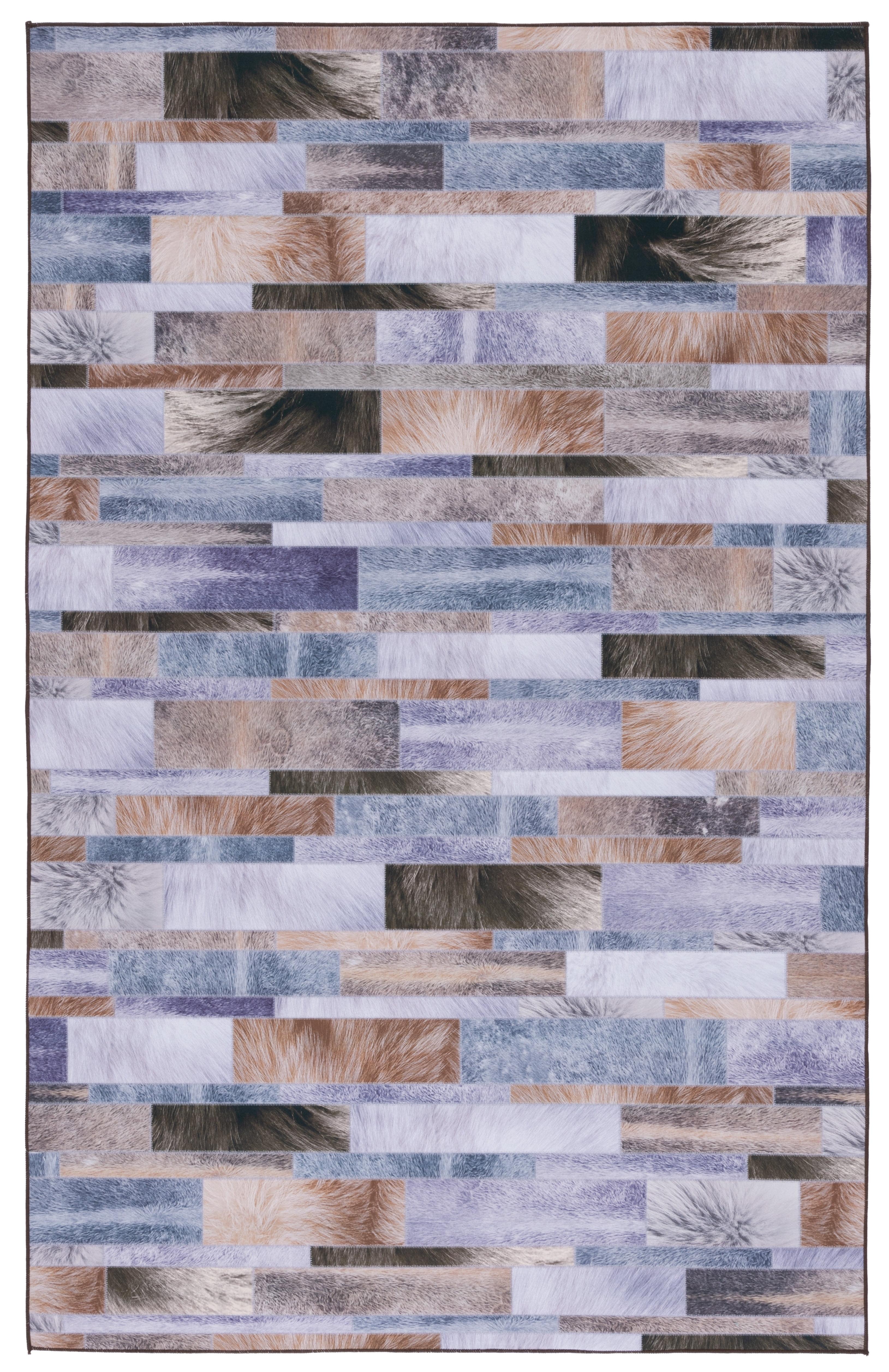 Faux Hide FAH515 Power Loomed Machine Washable Area Rug - Beige/Purple - 5'x8' - Safavieh.
