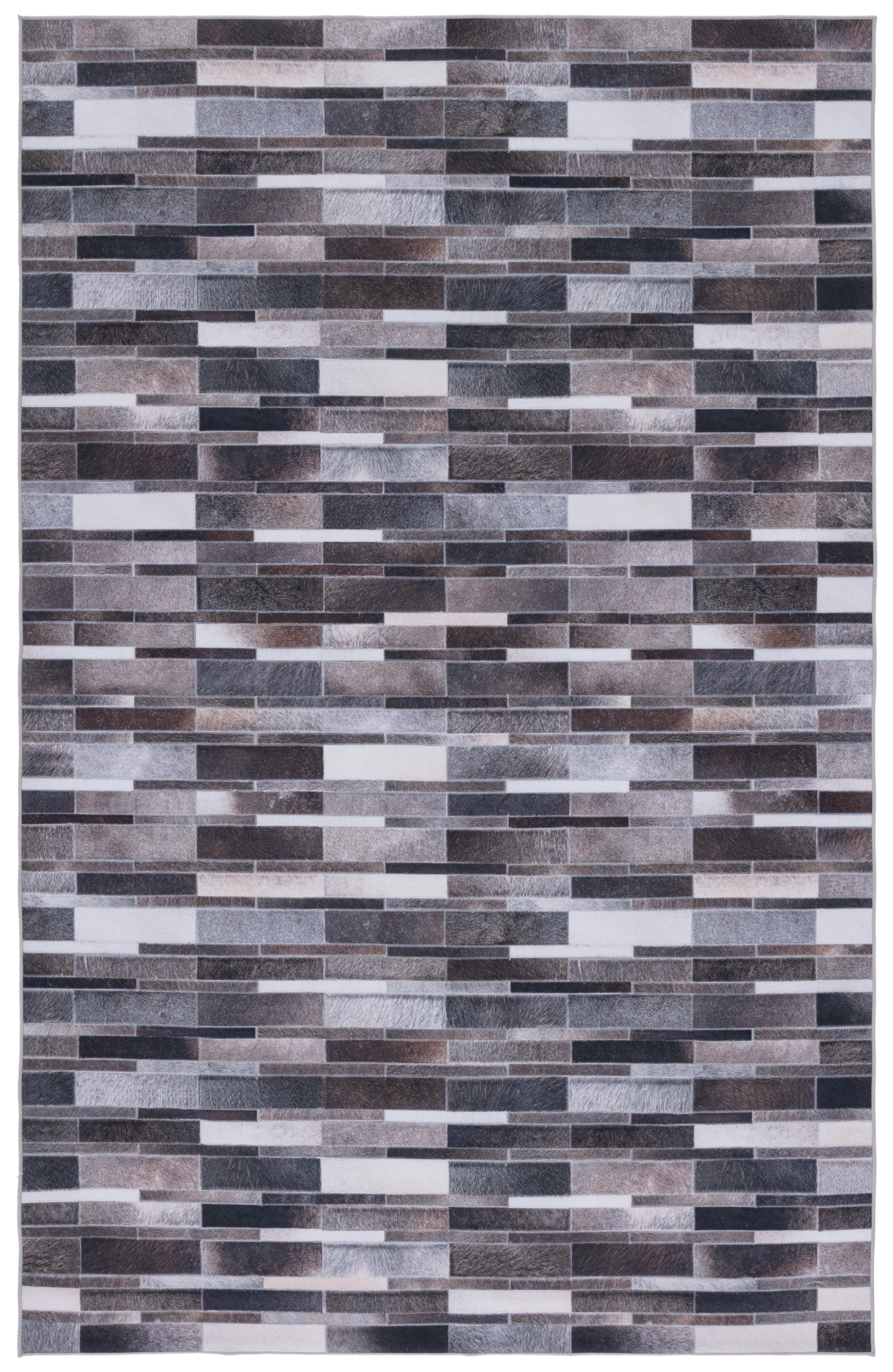 Faux Hide FAH542 Power Loomed Machine Washable Area Rug - Ivory/Grey - 3'x5' - Safavieh.