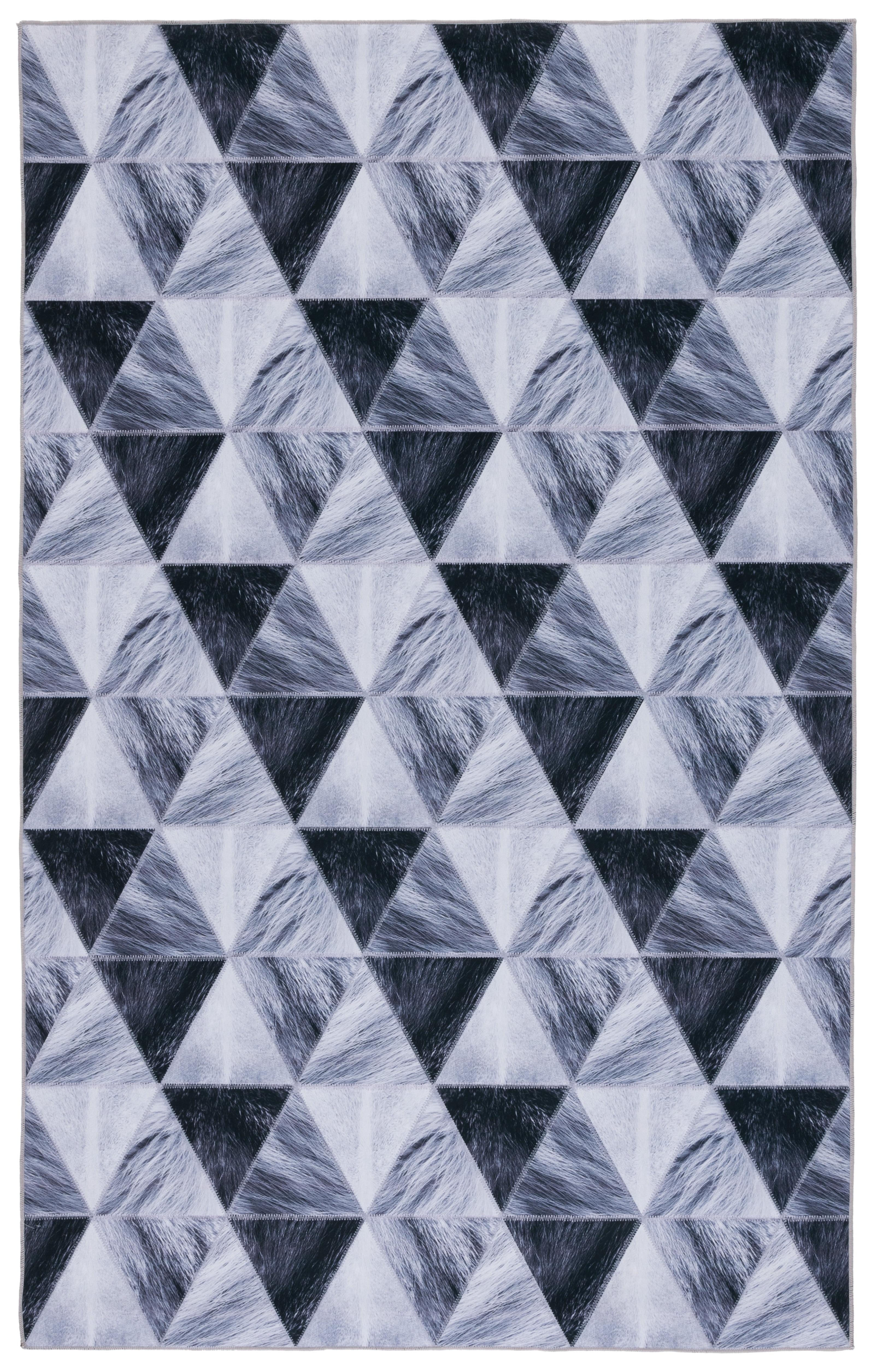 SAFAVIEH Faux Hide Daffodil Diamond Area Rug, Light Grey/Dark Grey, 3' x 5'
