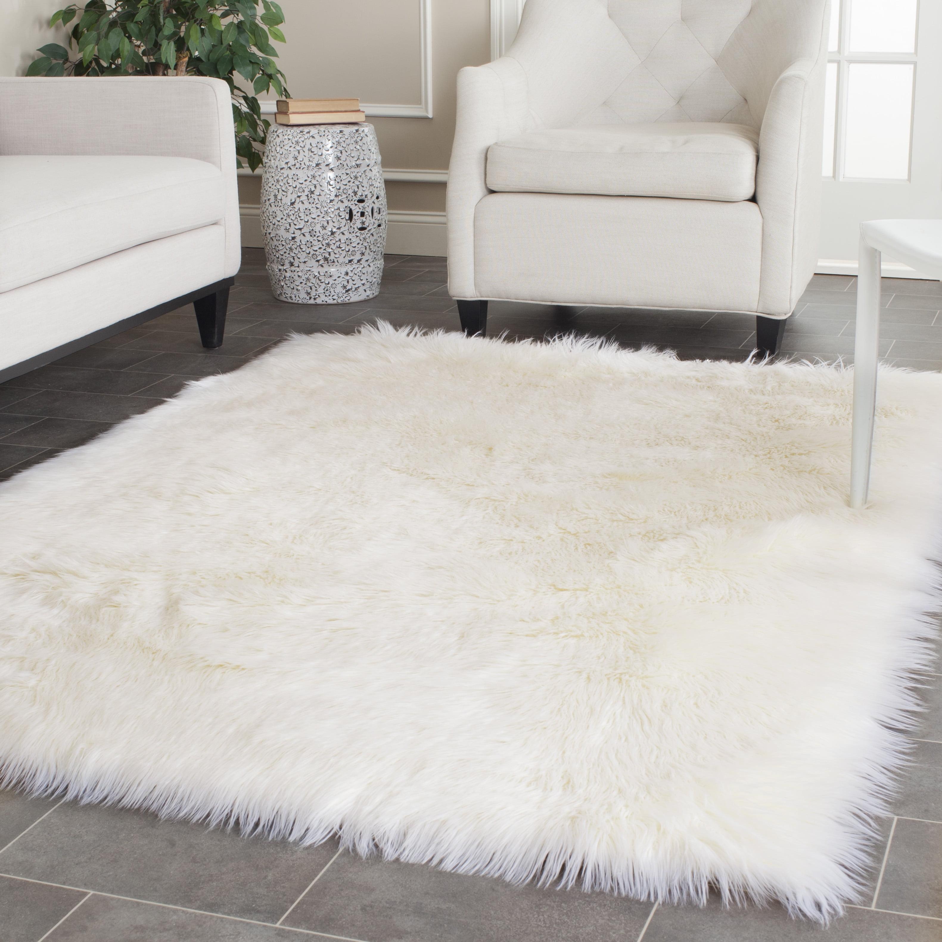 Faux Sheep Skin FSS115 Power Loomed Indoor Area Rug - Ivory - 5'x7' - Safavieh