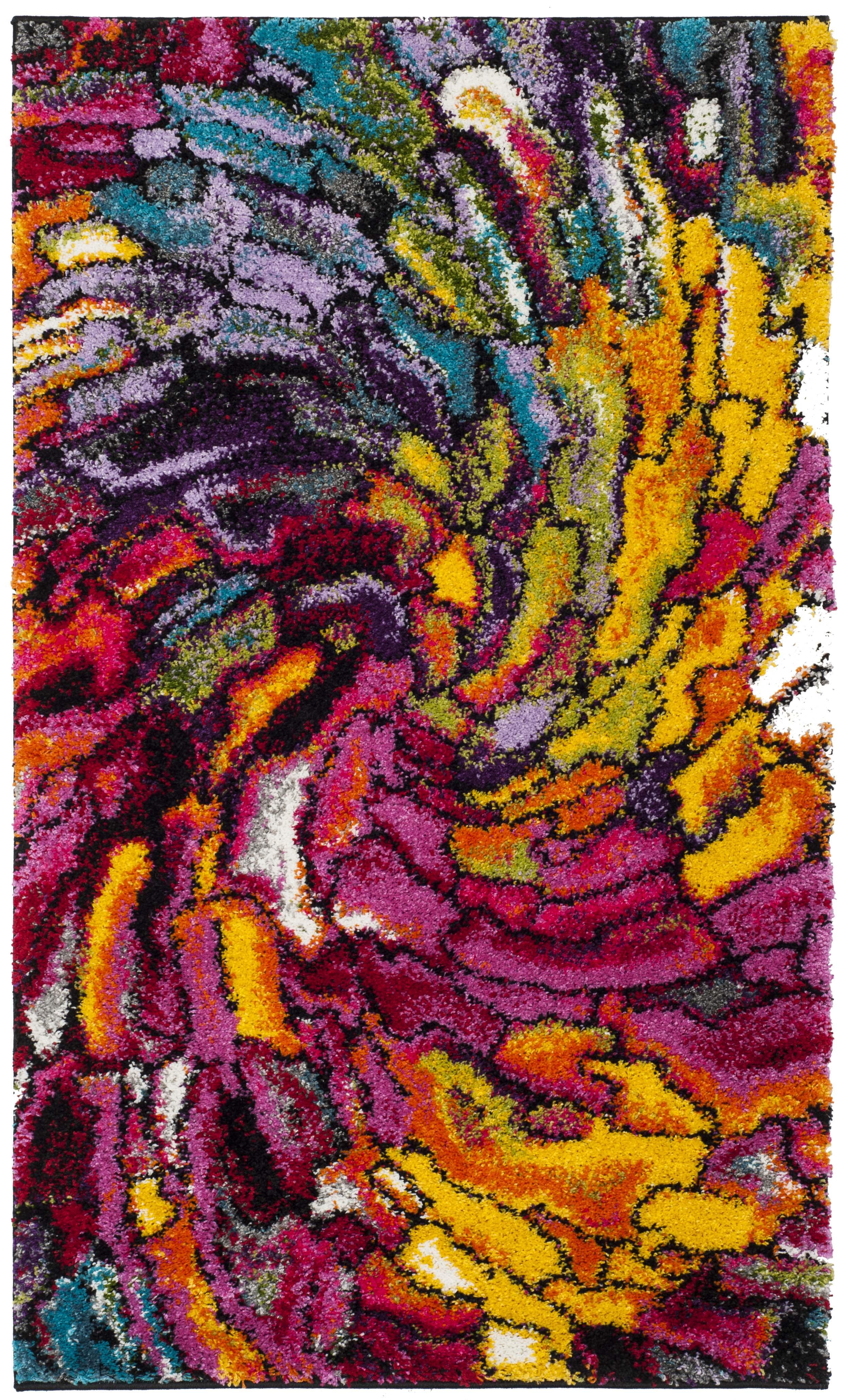 Fiesta Multi-Color Abstract Shag Area Rug