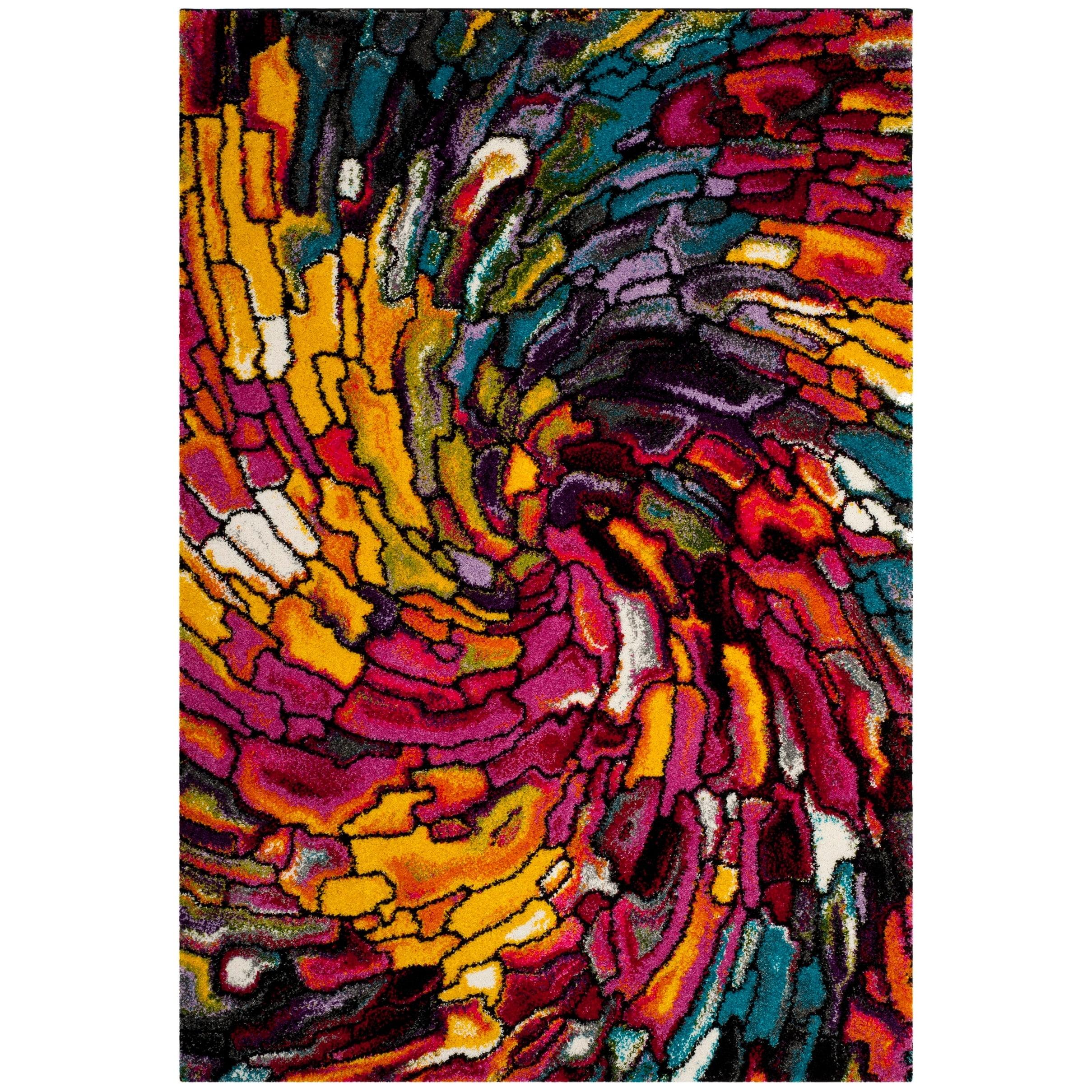 Fiesta Shag FSG373 Power Loomed Area Rug - Multi - 4'x6' - Safavieh.