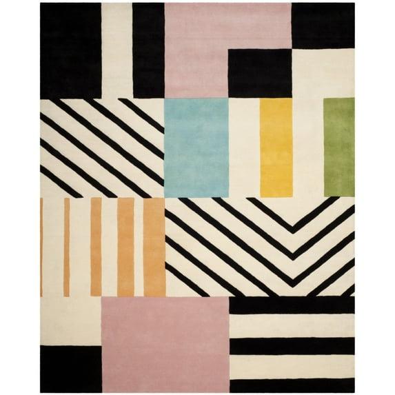 SAFAVIEH Fifth Avenue Bronagh Geometric Area Rug, Ivory/Black, 2' x 3'