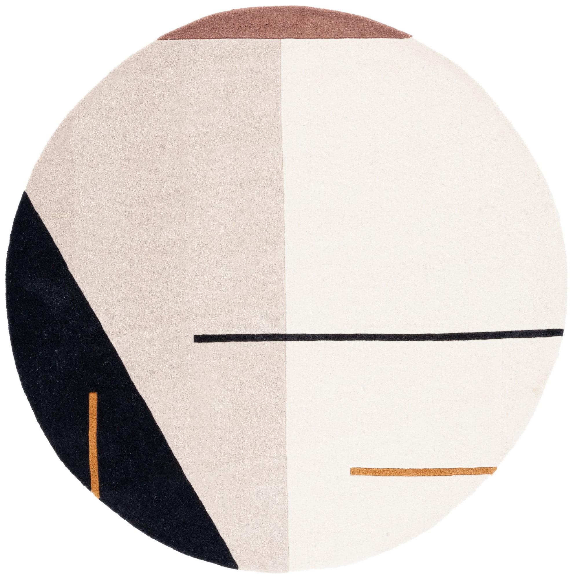Fifth Avenue FTV110 Hand Tufted Area Rug - Ivory/Black - 3' round - Safavieh.