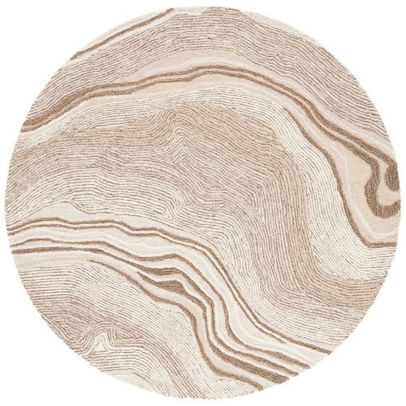 Fifth Avenue FTV121 Hand Tufted Indoor Area Rug - Beige/Ivory - 4' Round - Safavieh