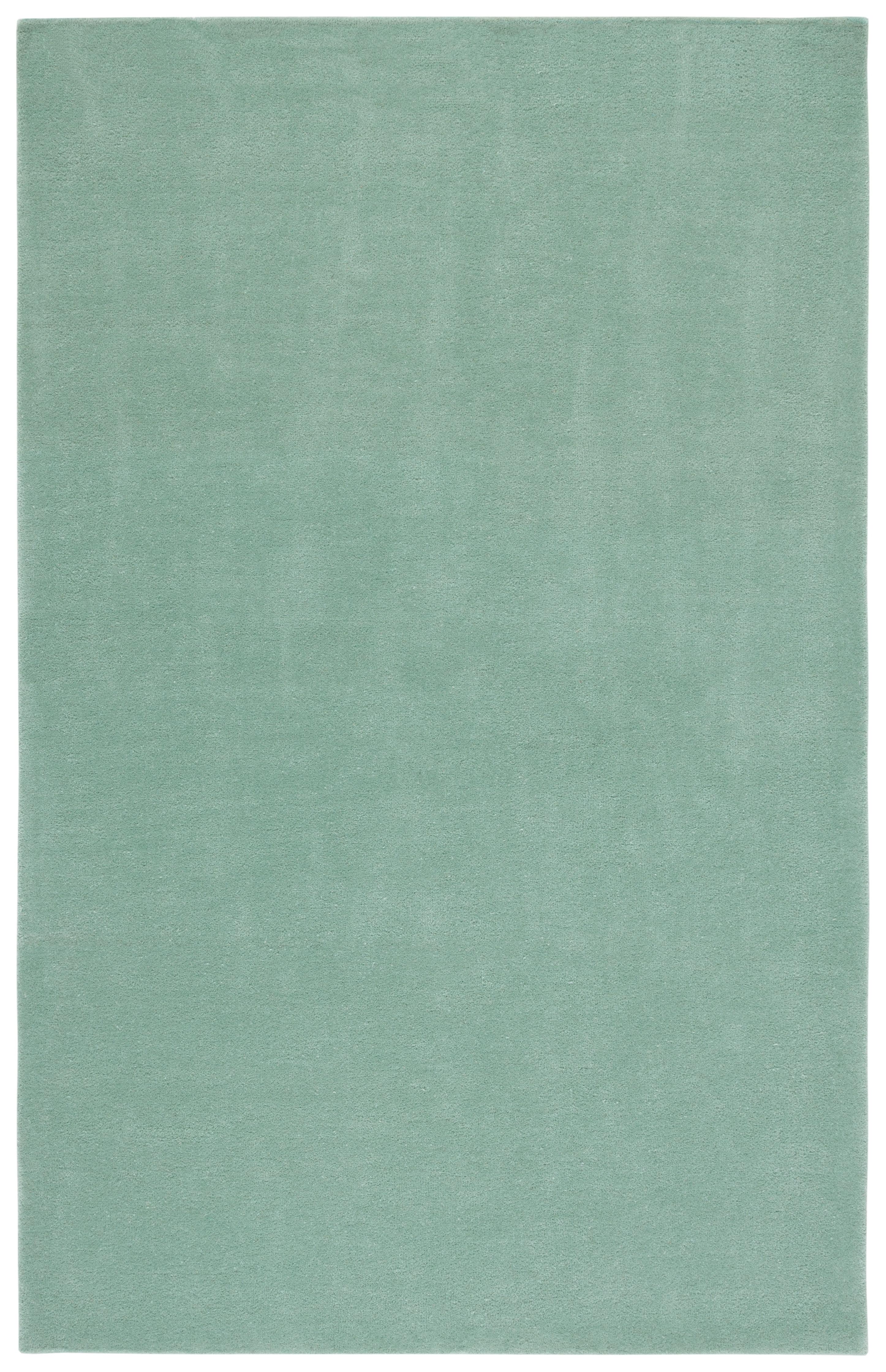 Green 5' x 8' Handmade Wool Area Rug