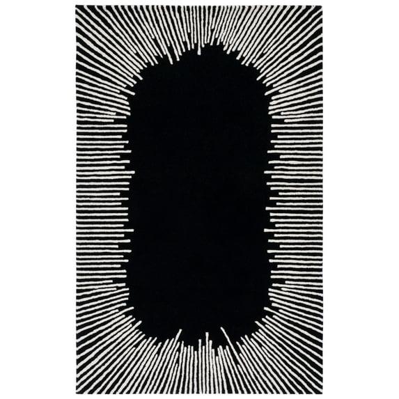 SAFAVIEH Fifth Avenue Declan Abstract Area Rug, Black/Ivory, 6' x 9'