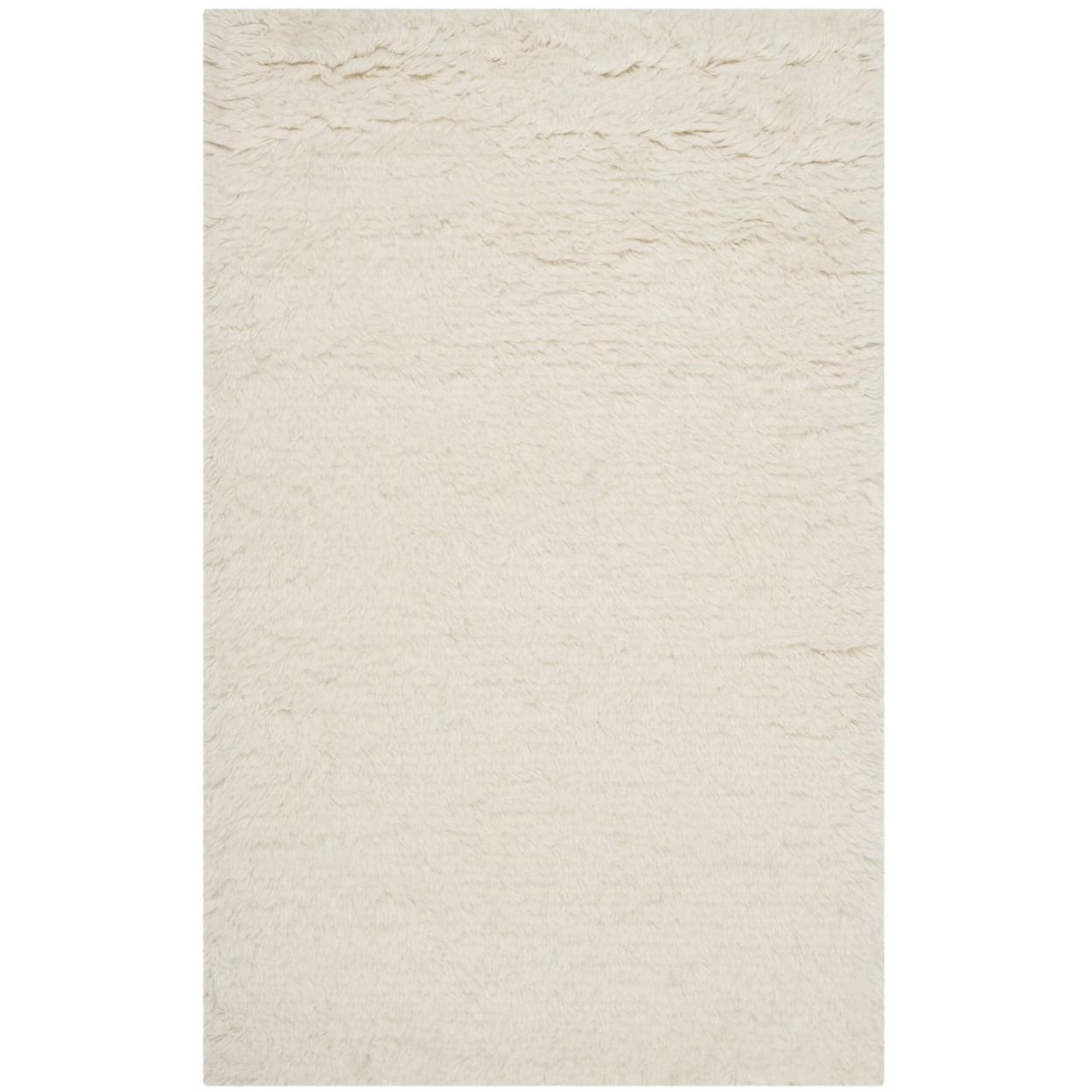 SAFAVIEH Flokati Gisselle Solid Wool Area Rug, Ivory, 2'6" x 4'