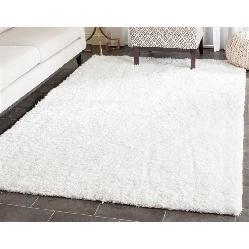 August Shag AUG200 Power Loomed Indoor Accent Rug - White - 3'x5' - Safavieh