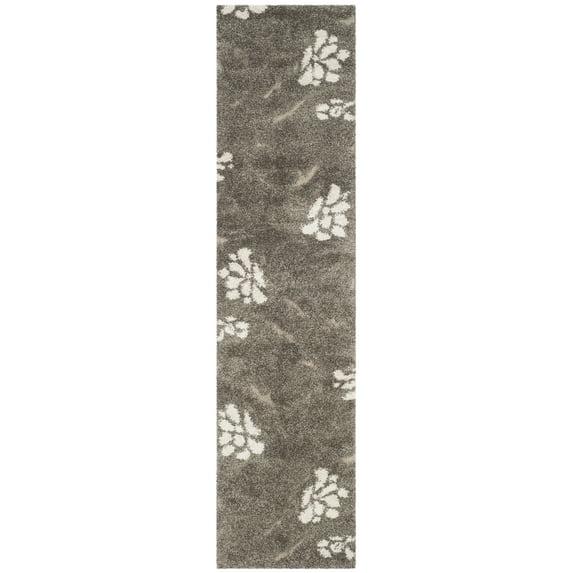Florida Shag SG464 Power Loomed Indoor Runner Rug - Smoke/Beige - 2'3"x15' - Safavieh