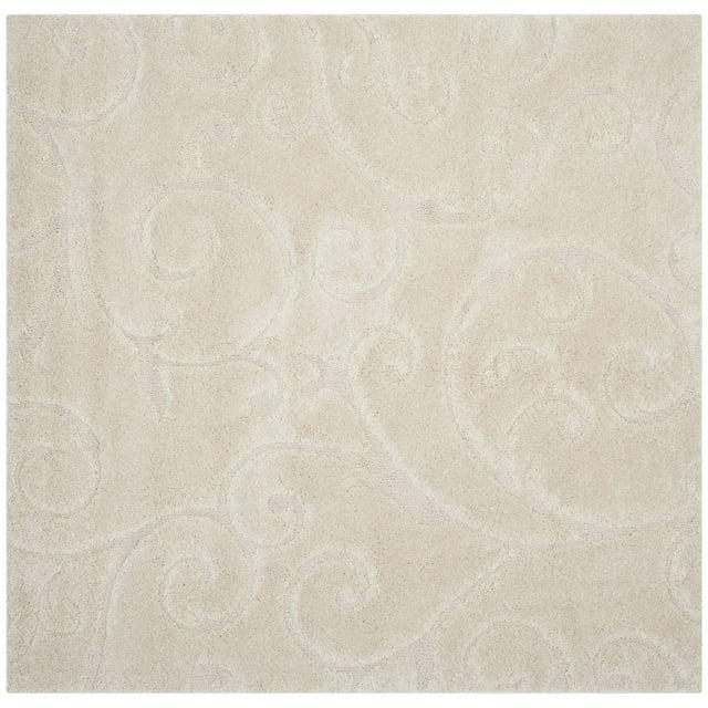 SAFAVIEH Florida Doug Floral Vines Shag Area Rug, Cream, 11' x 11' Square