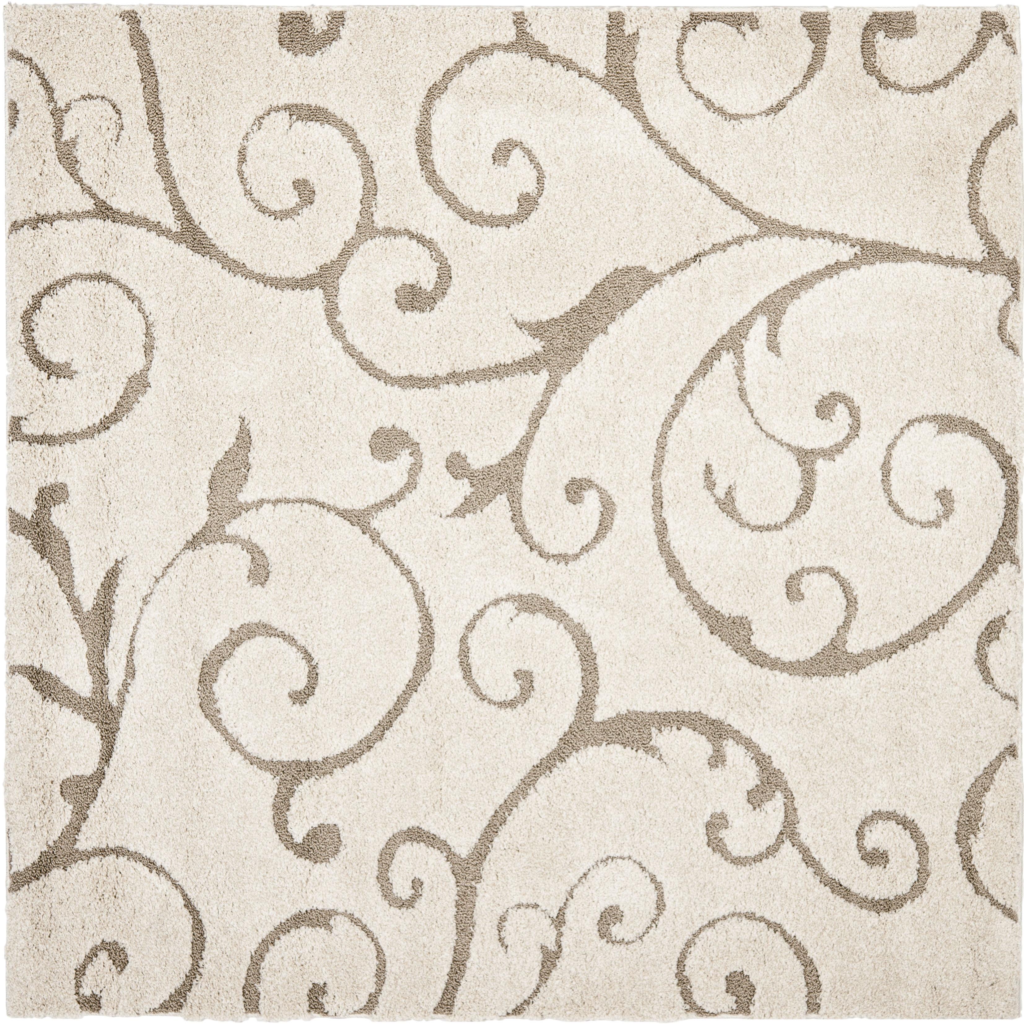 Florida Shag SG455 Power Loomed Indoor Area Rug - Cream/Beige - 6'7"x6'7" - Safavieh.