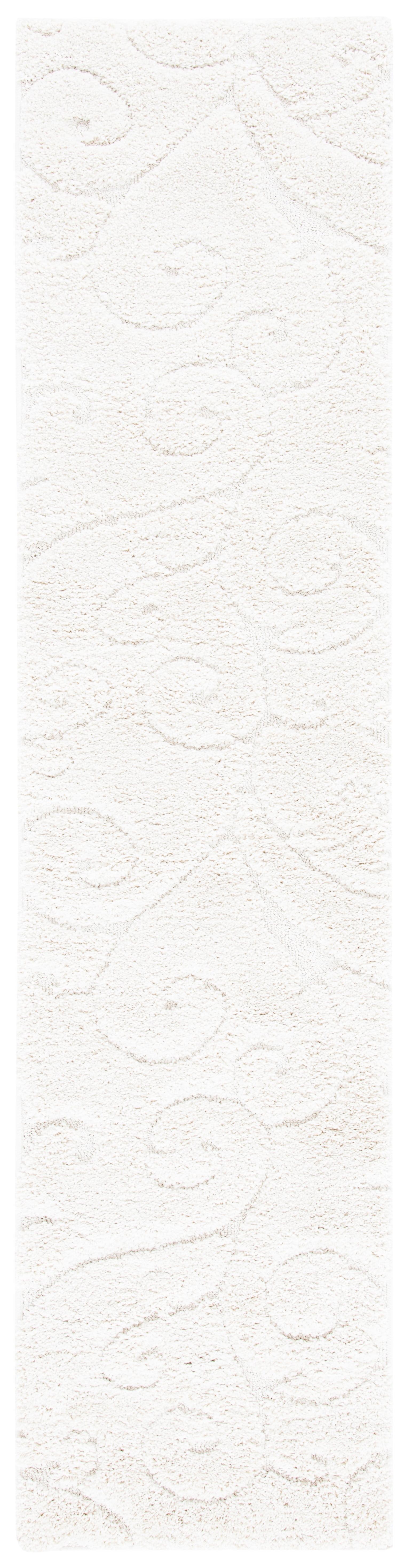 Florida Shag SG455 Power Loomed Indoor Runner Rug - Creme/Creme - 2'3"x11' - Safavieh.