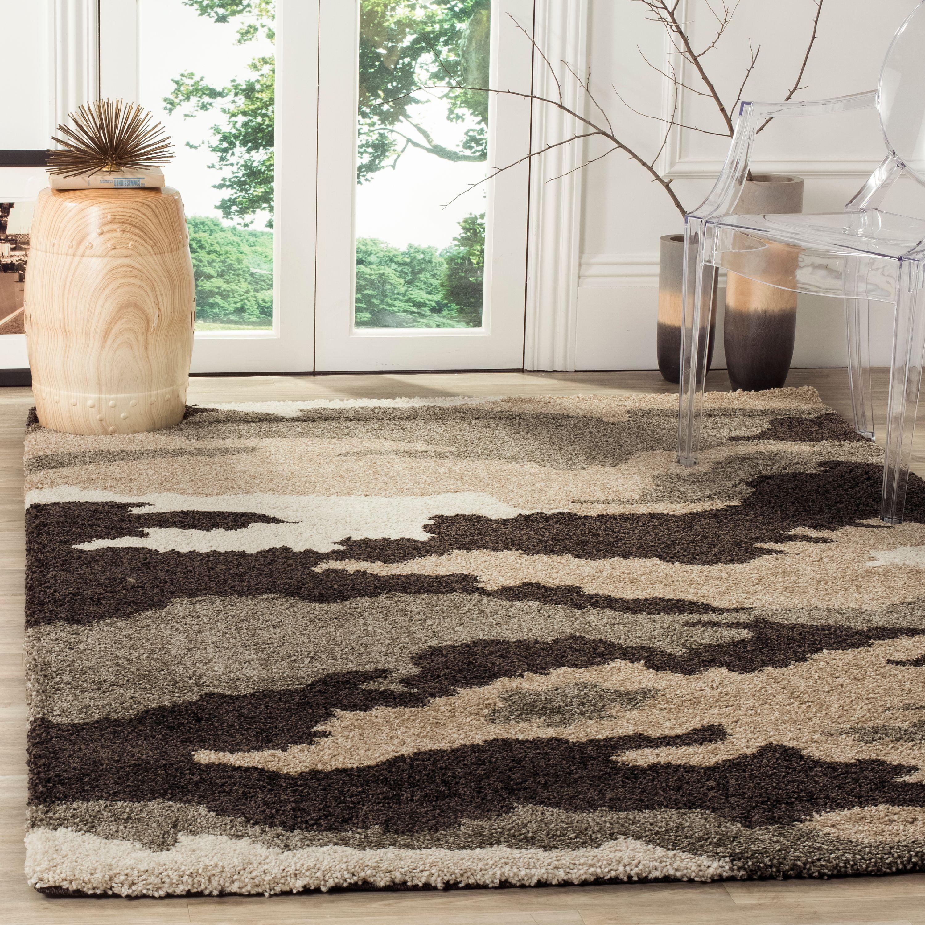 Florida Shag SG453 Power Loomed Indoor Area Rug - Beige/Multi - 5'3"x7'6" - Safavieh.