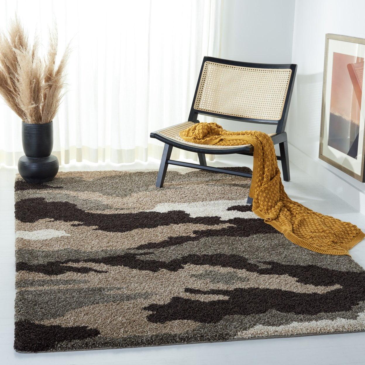 Florida Shag SG453 Power Loomed Indoor Area Rug - Beige/Multi - 5'x5' - Safavieh.