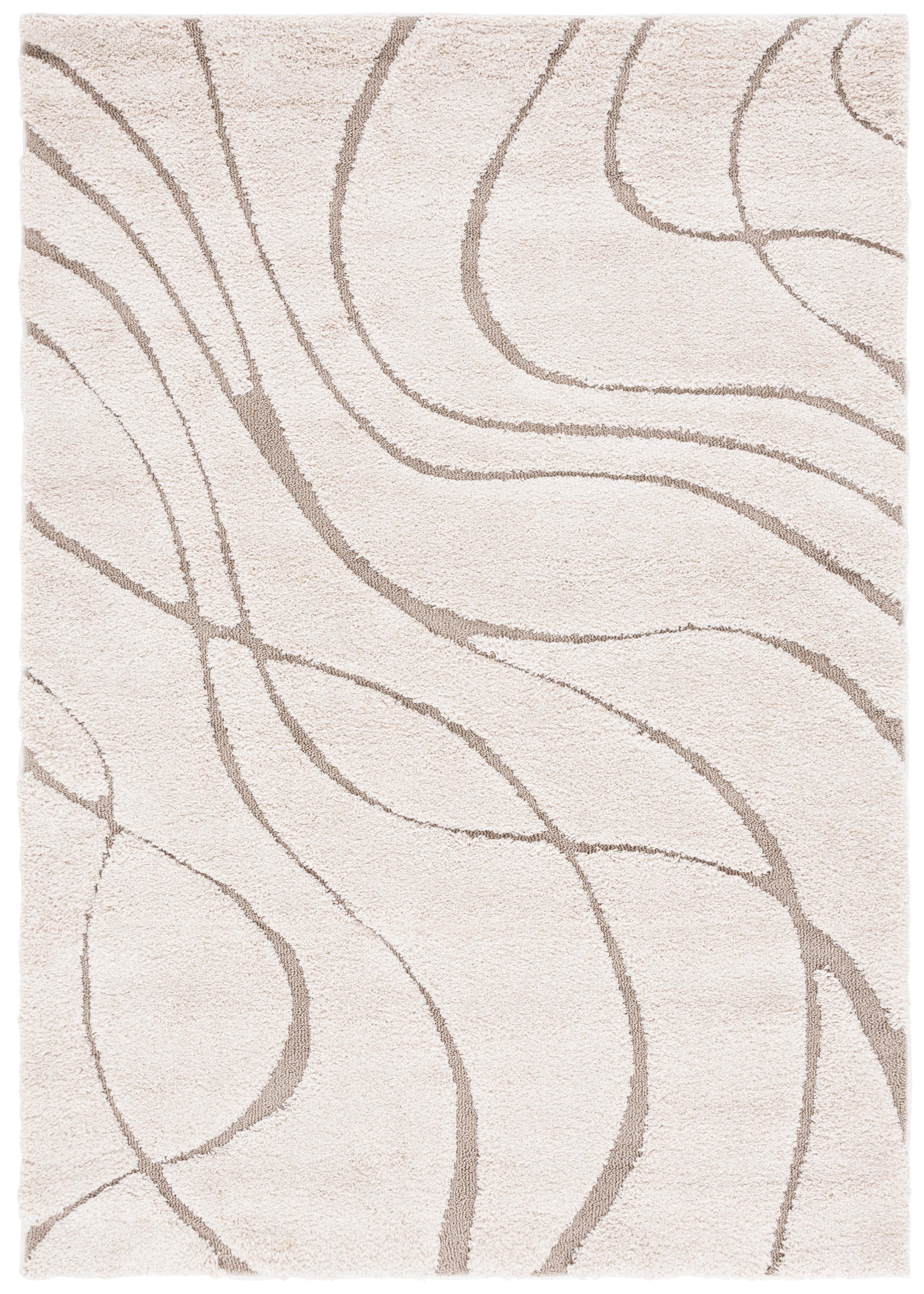 Florida Shag SG470 Power Loomed Indoor Area Rug - Cream/Beige - 9'x12' - Safavieh